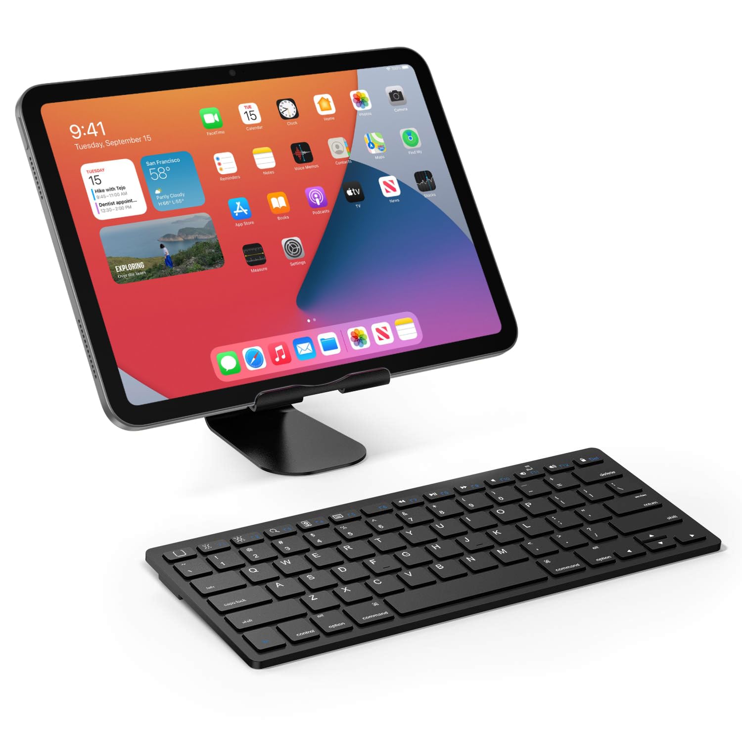 OMOTON Wireless Bluetooth Keyboard Compatible with iPad 10th Gen, iPad Pro 13/12.9/11 inch, iPad Air 13/11 inch, iPad Mini - Slim Portable Keyboard for Typing, Office Work, and Home Use (Black)