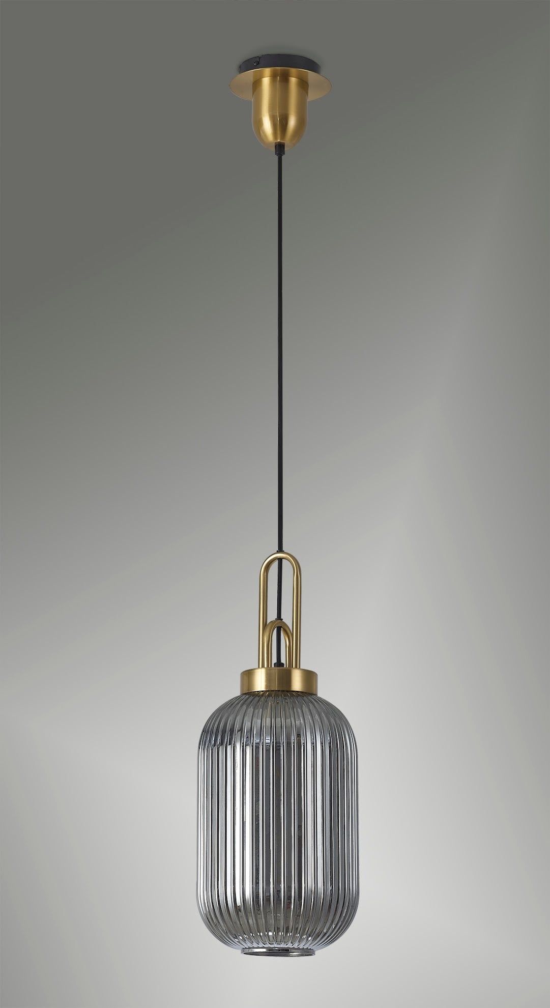 Stylish Cadiz 1-Light Pendant Light with 20cm Tubular Ribbed Glass Shade - E27 Socket, IP20 Rated, Multiple Color Options - Perfect for Kitchen Island, Dining Room, or Entryway Lighting