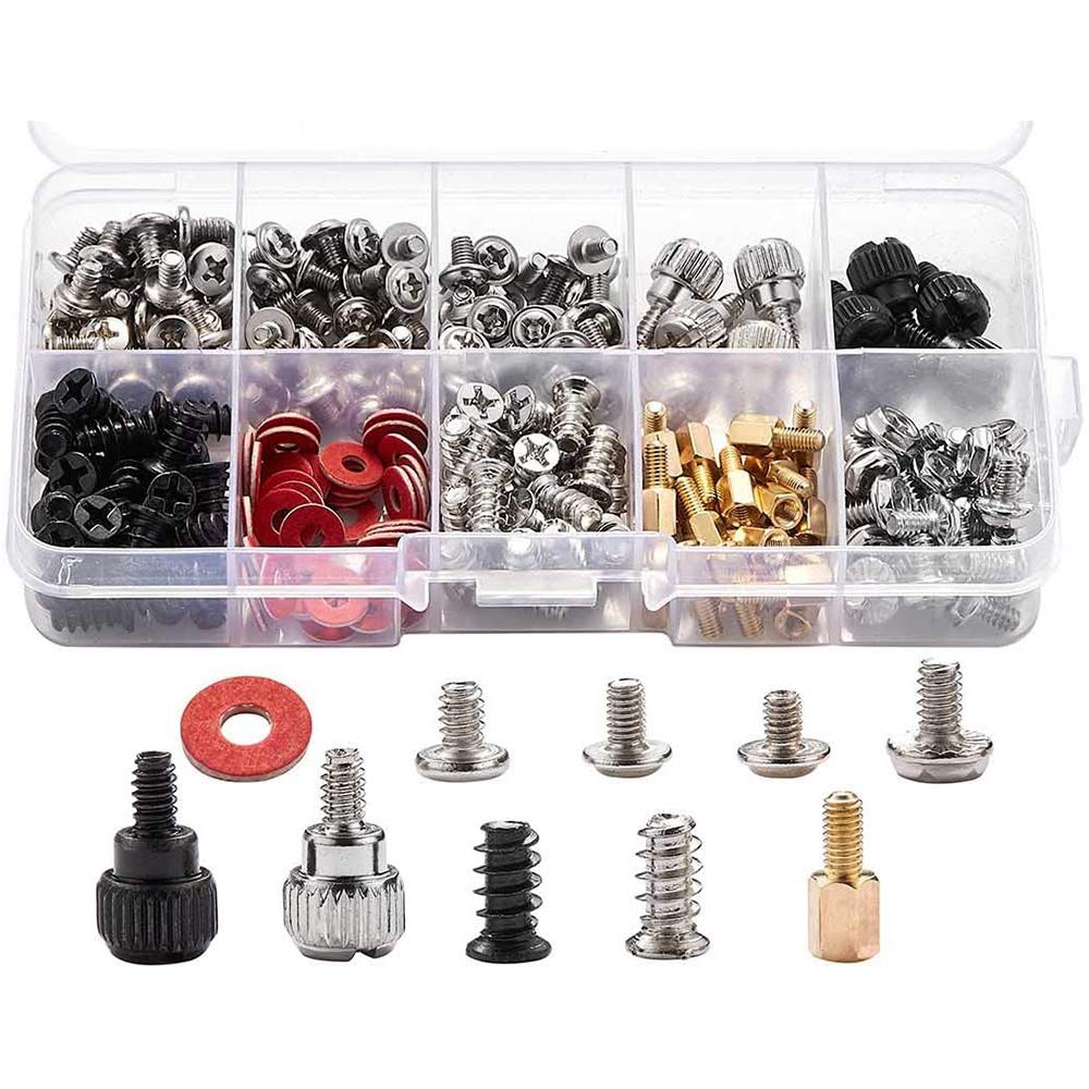 Nicfaky 280PCS Computer Screw Standoffs Kit - M3 .5 Screws for Hard Drive, PC Case, Motherboard & Fan Installation | Perfect for DIY Computer Builds & Upgrades