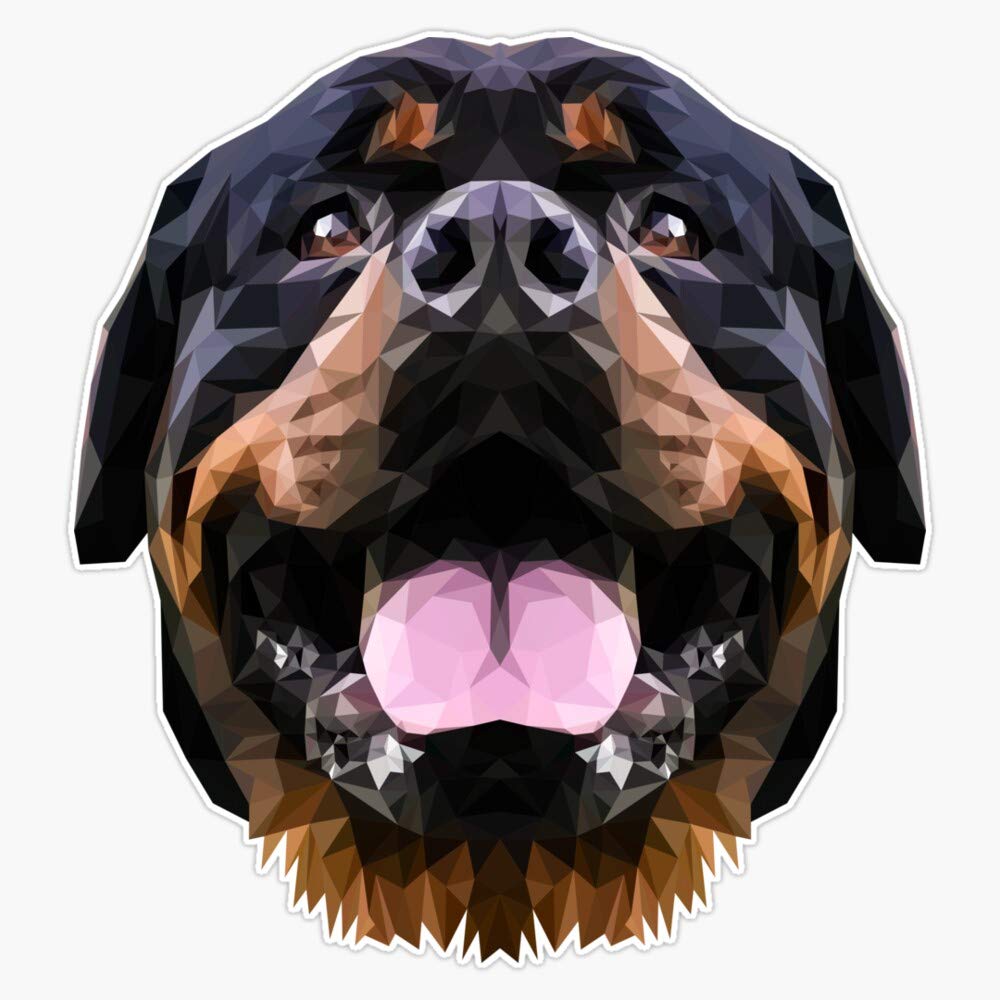 Waterproof Rottweiler Dog Low Poly Vinyl Sticker - 5