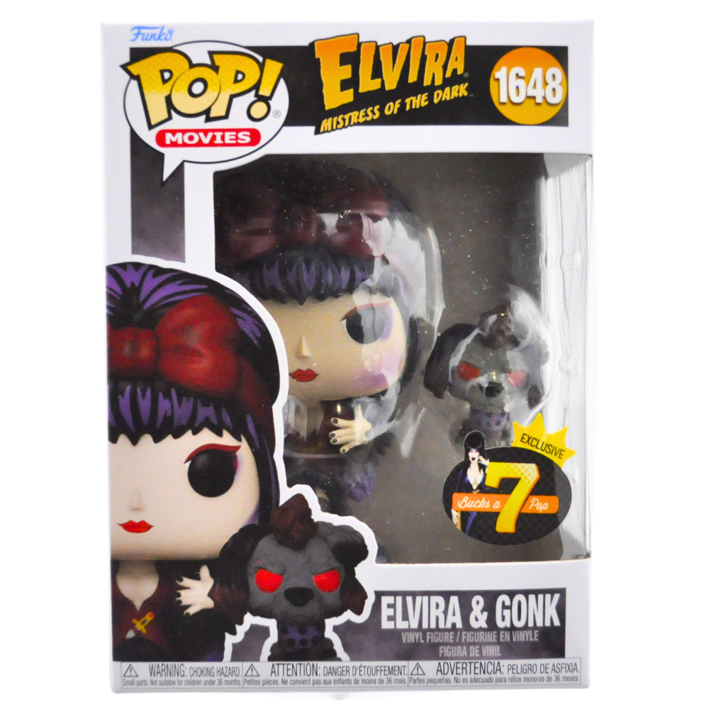 Funko Pop! Elvira with Gonk (Moonlight) 1648 – 7BAP Exclusive Collectible Figure | Perfect for Horror Fans & Pop Culture Collectors | Great for Display, Gifts & Halloween Decor