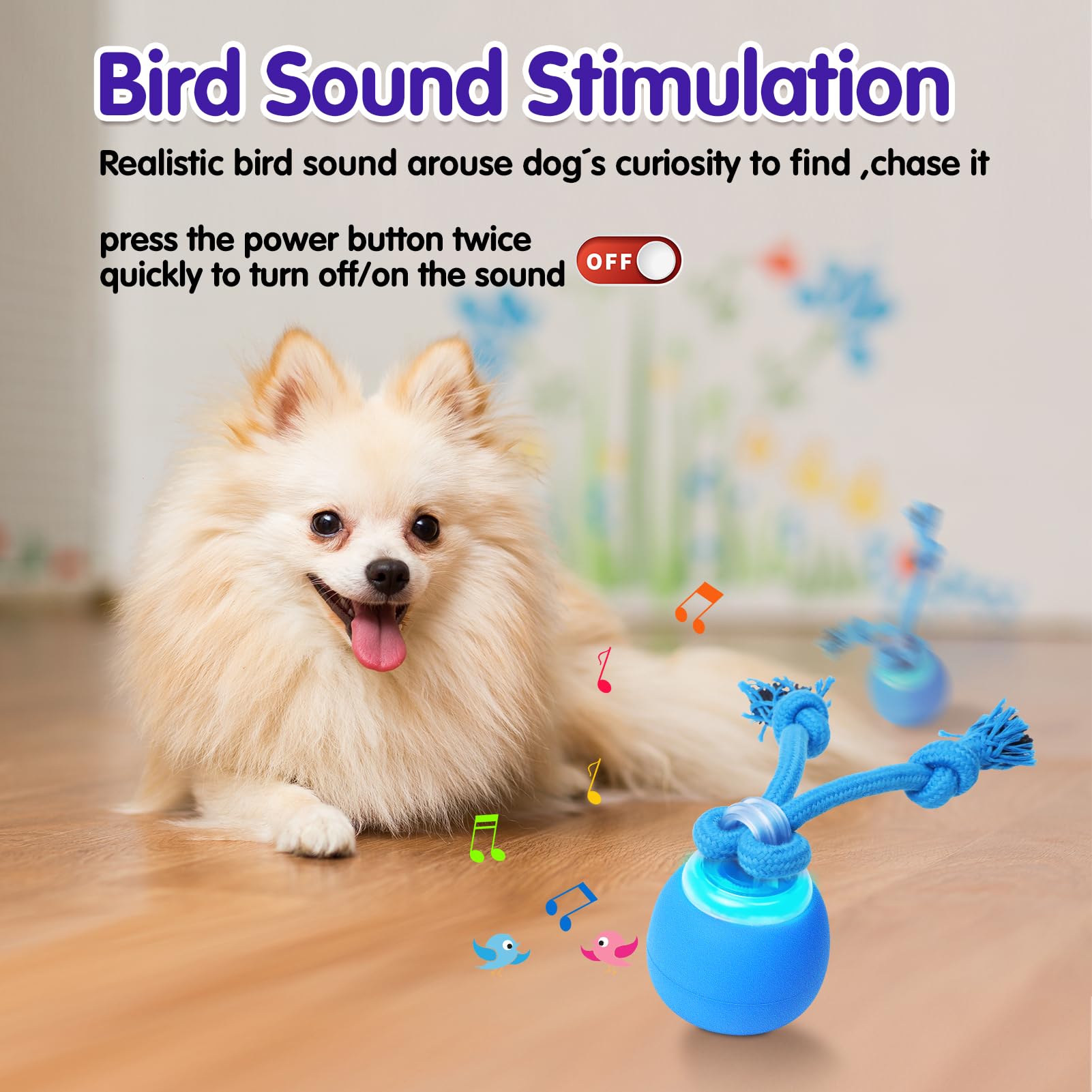 Interactive Electric Dog Ball Toy - Rechargeable Touch Wake-Up with Chirping Sounds for Indoor & Outdoor Play - Fun Pet Training & Exercise Toy for Small & Large Dogs
