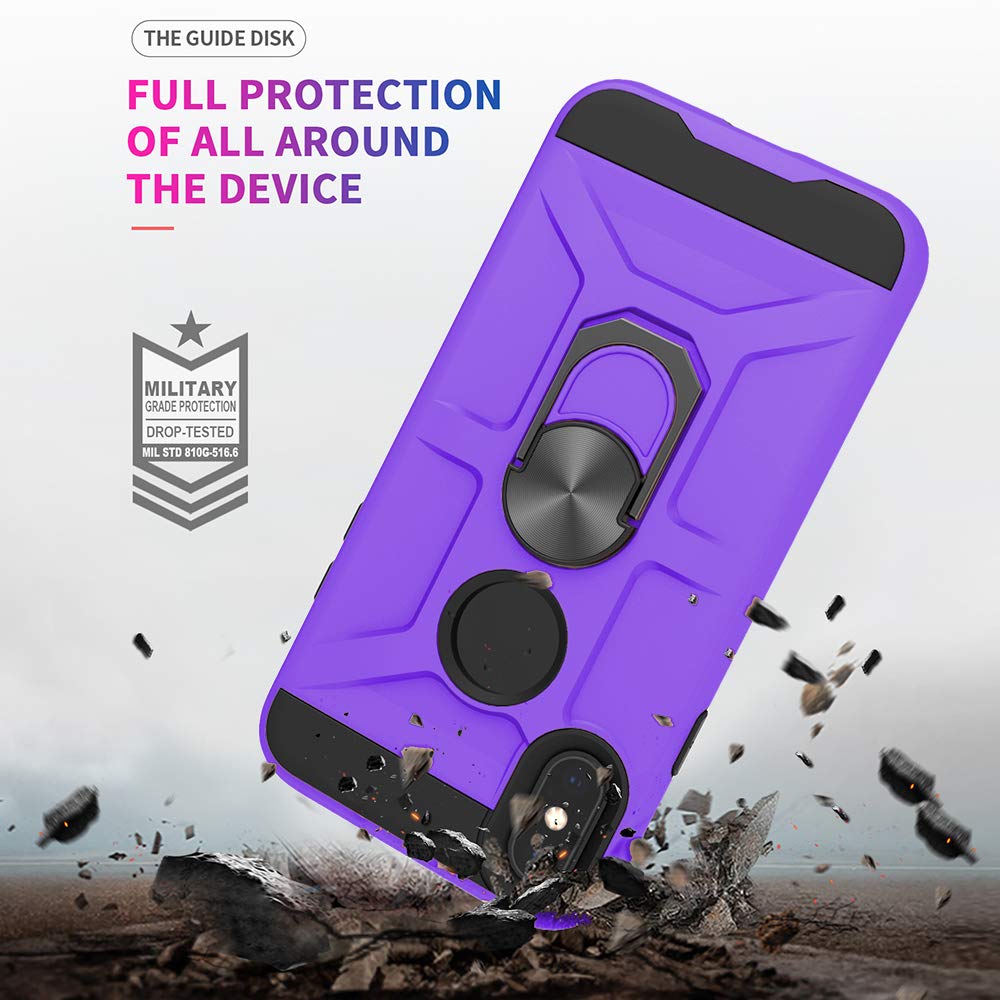 Shockproof Hard Protective Phone Case for iPhone X/XS - Durable Silicone Cover in Purple | Perfect for Everyday Use, Travel & Outdoor Activities