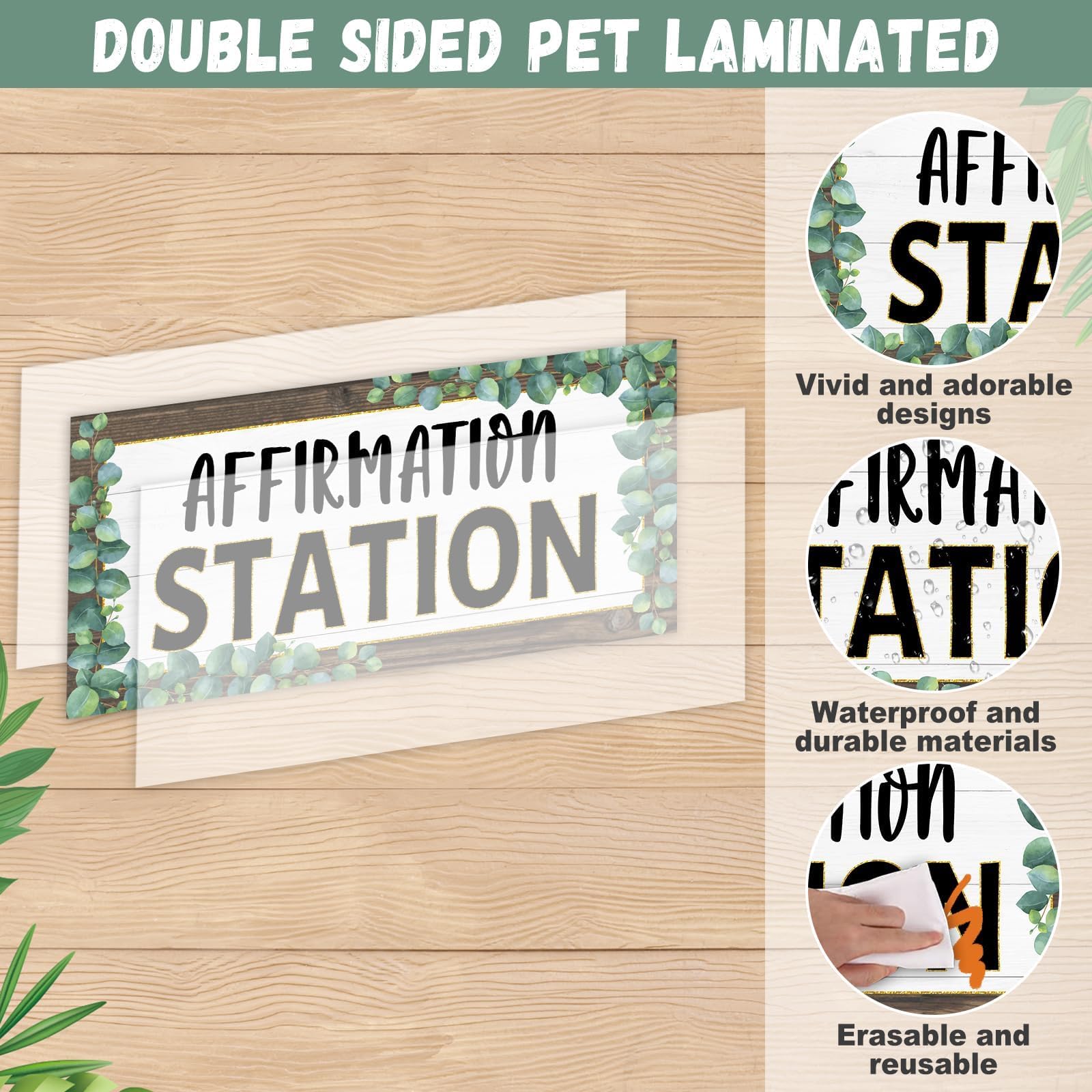 Eucalyptus Bulletin Board Set - Classroom Decor for Teachers & Schools | Inspirational Wall Posters & Cutouts