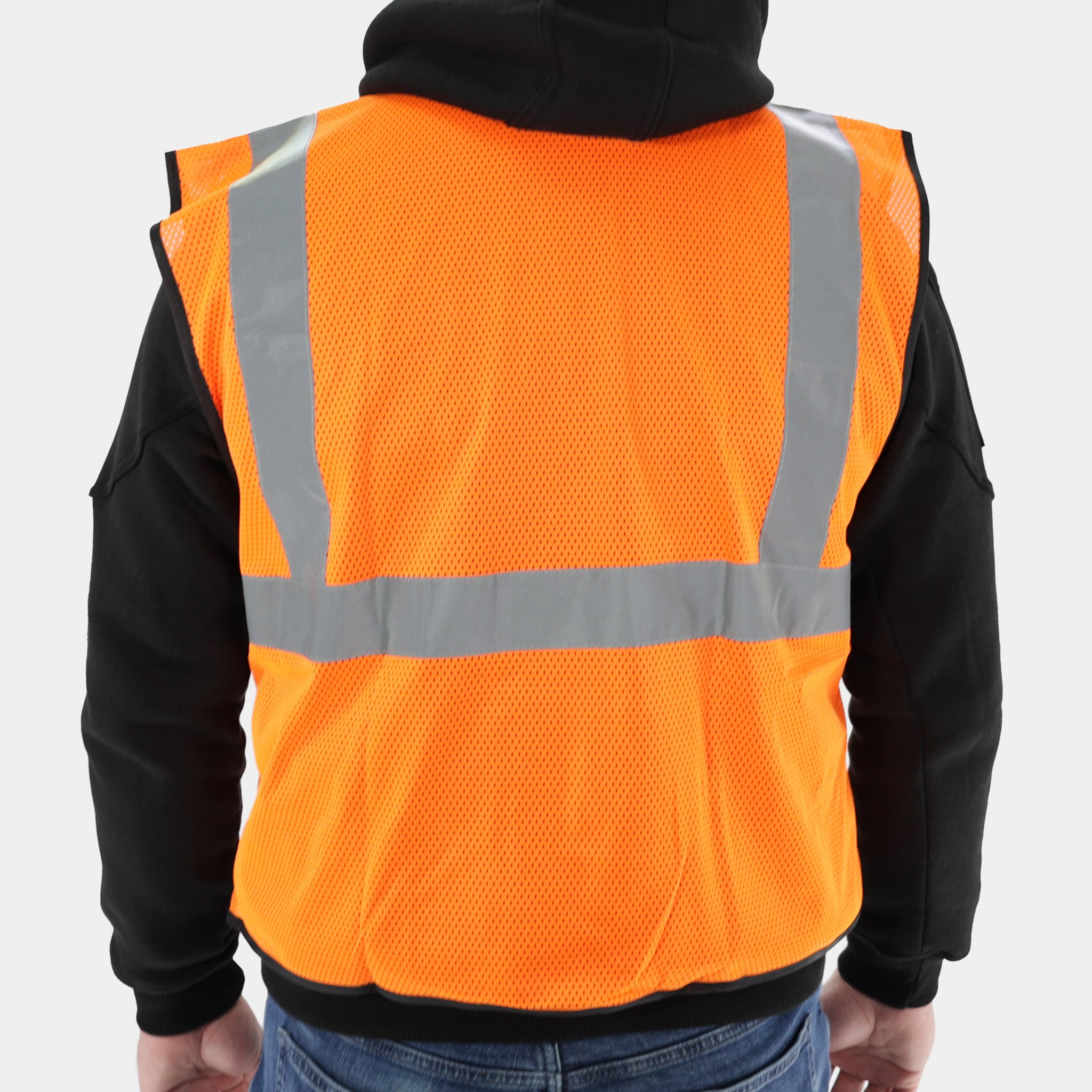 High Visibility Economy Orange Safety Vest (1-Pack) - Reflective Work Vest for Construction, Roadside, and Outdoor Safety
