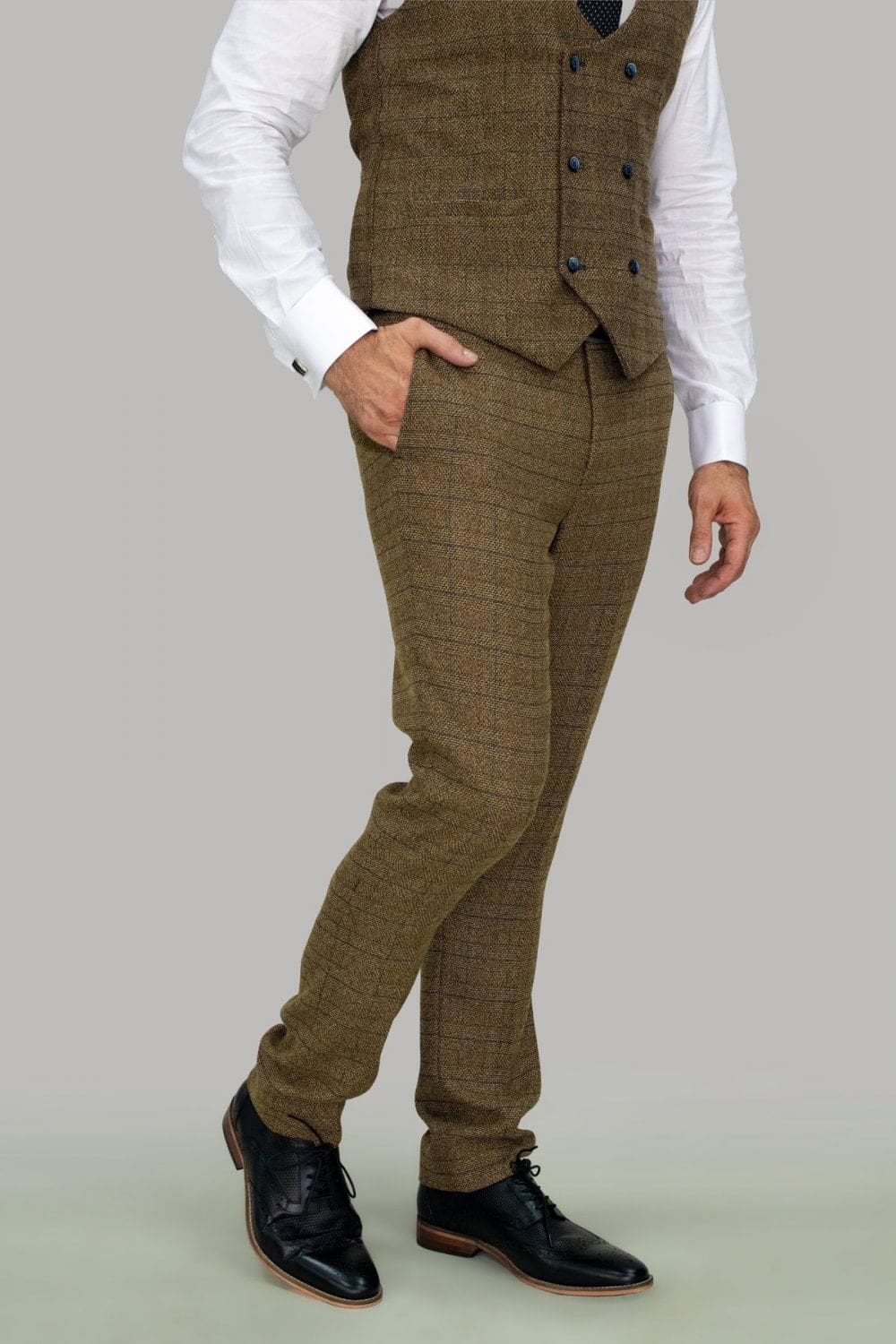 Cavani Ascari Tweed Slim Fit Men's Dress Pants - Formal Office Wear & Business Casual Trousers for Professional Style
