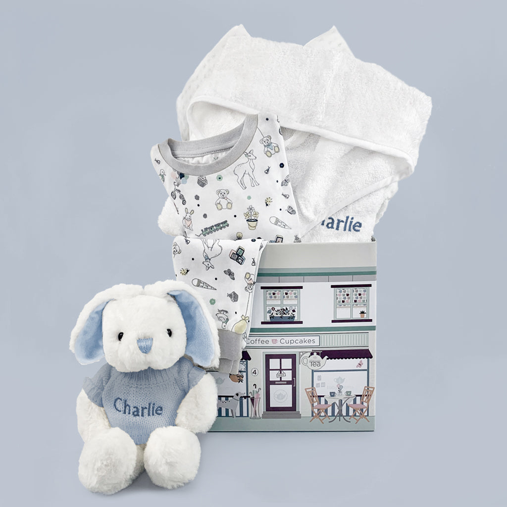 Personalized Little Bunny Bathrobe for Babies 1-2 Years - Soft Blue Baby Bathrobe with Hood for Bath Time & Bedtime - Perfect Gift for Newborns & Toddlers - Ideal for Nursery, Baby Showers & Cozy Bedtime Routines