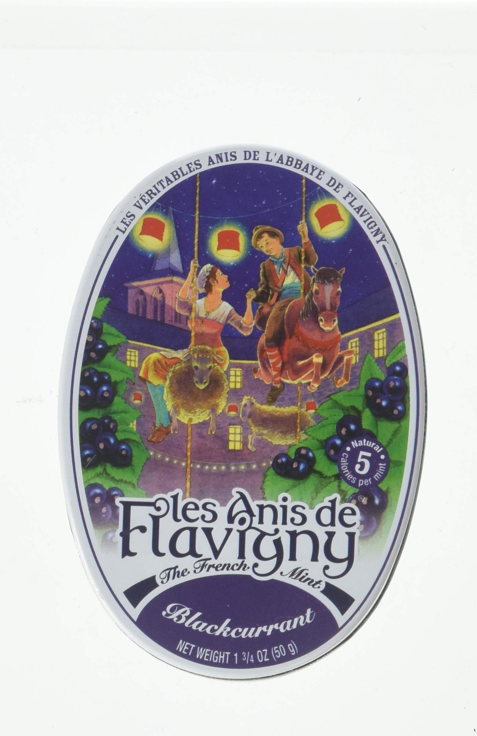 Les Anis de Flavigny Blackcurrant Flavored Hard Candy 50g - Delicious French Treat for Gifting, Parties & Everyday Snacking