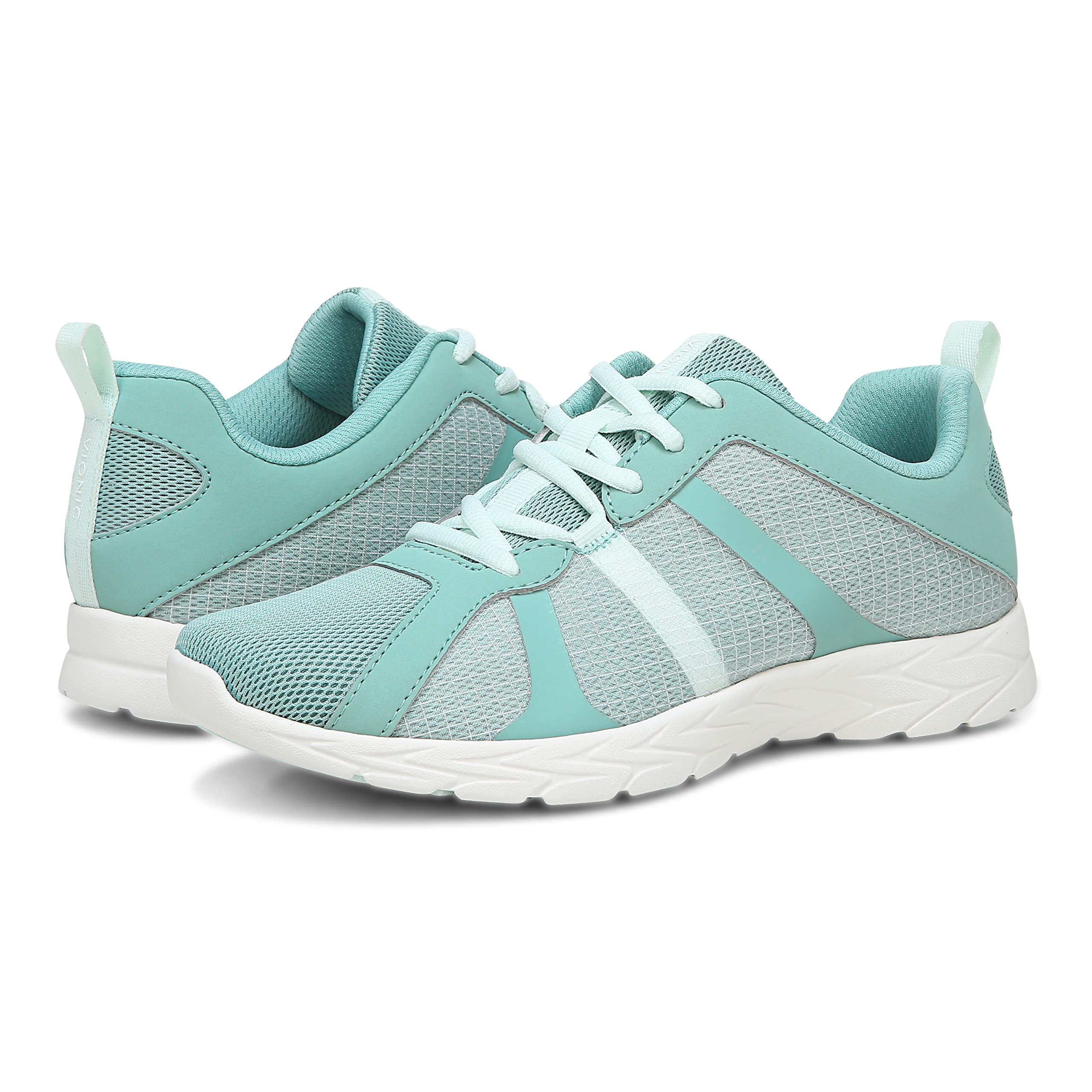 Vionic Brisk Radiant Women's Athletic Comfort Shoes - Wasabi/Blue Glass - Wide Width 9 - Perfect for Running, Walking & Gym Workouts