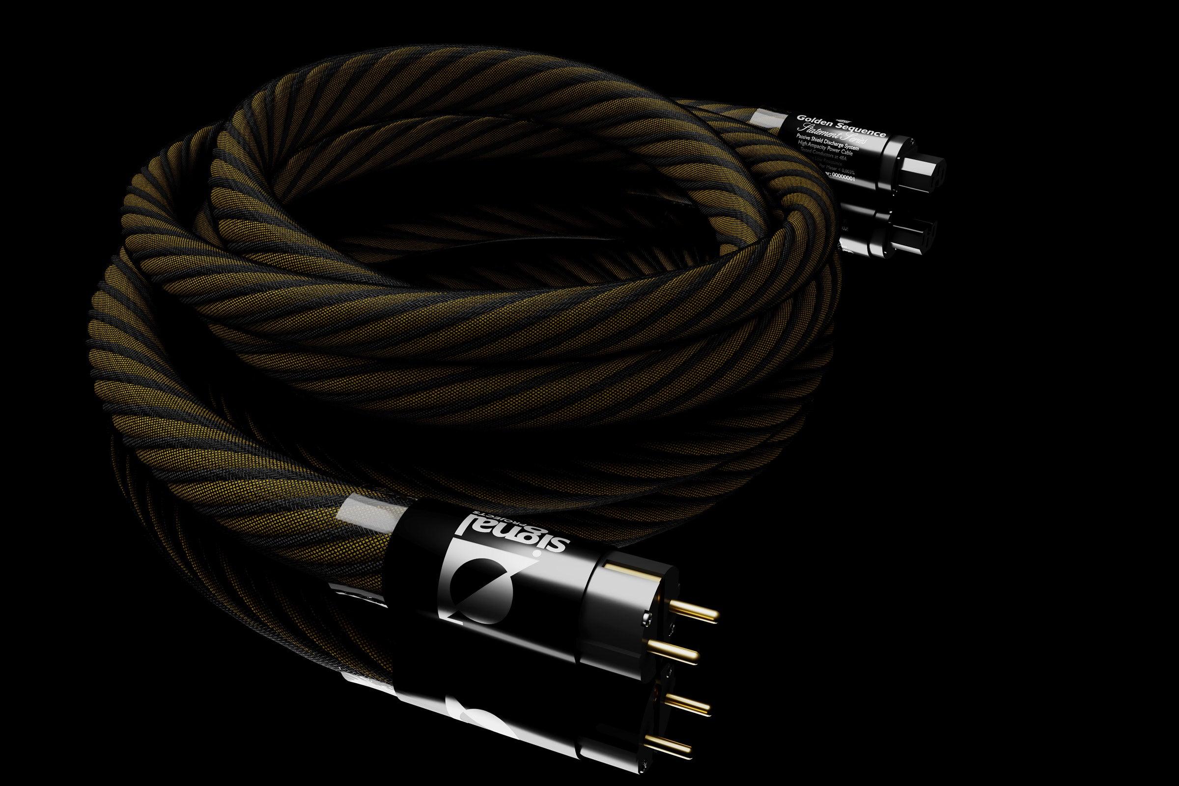 Signal Projects Golden Sequence Power Cable - High-End Audio Power Cord for HiFi Systems, Amplifiers & DACs - Premium EU Plug for Audiophile Home Theater & Studio Setup