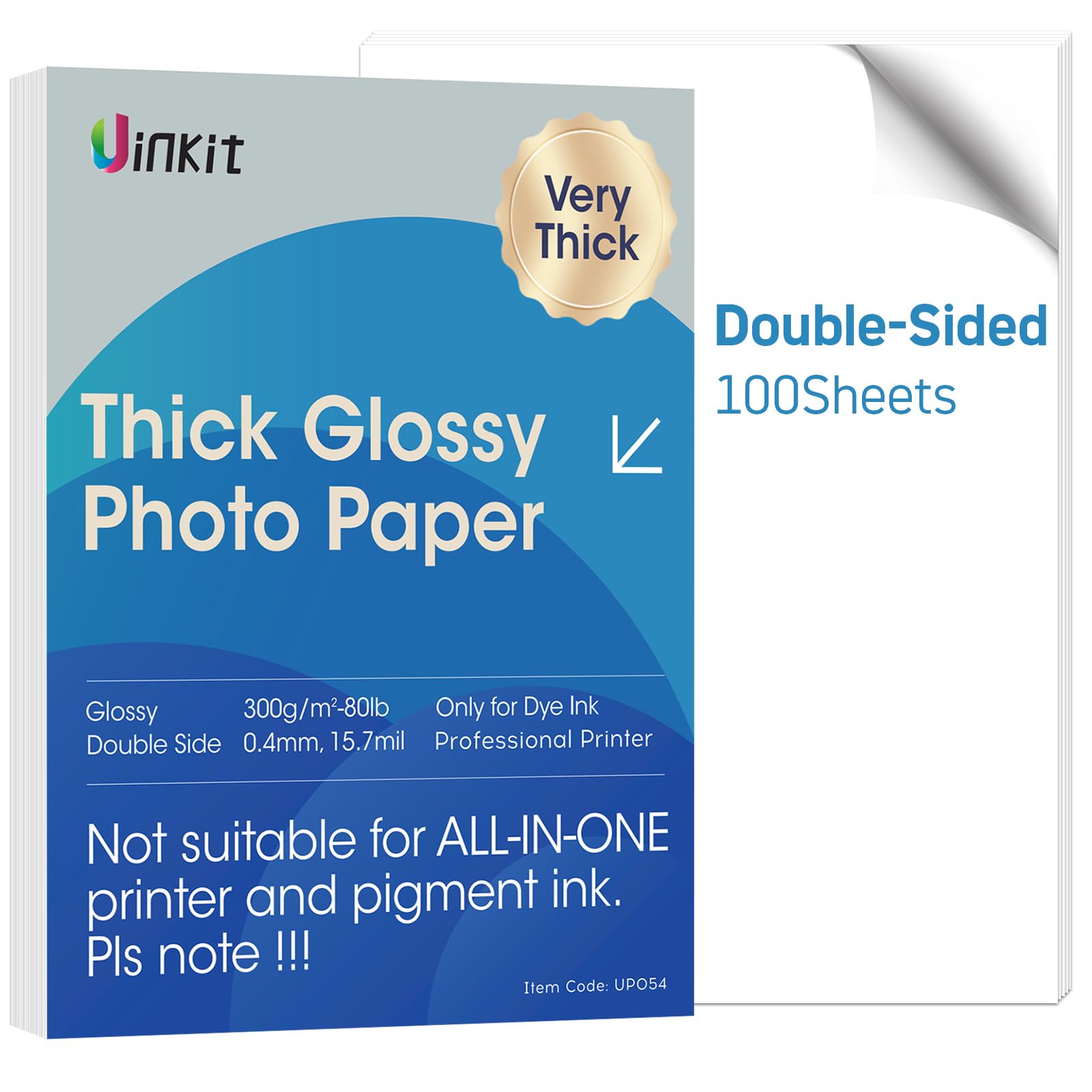Uinkit 300gsm Glossy Photo Paper 8.5x11 - 100 Sheets for Inkjet Printers - Perfect for Photo Albums & Art Prints