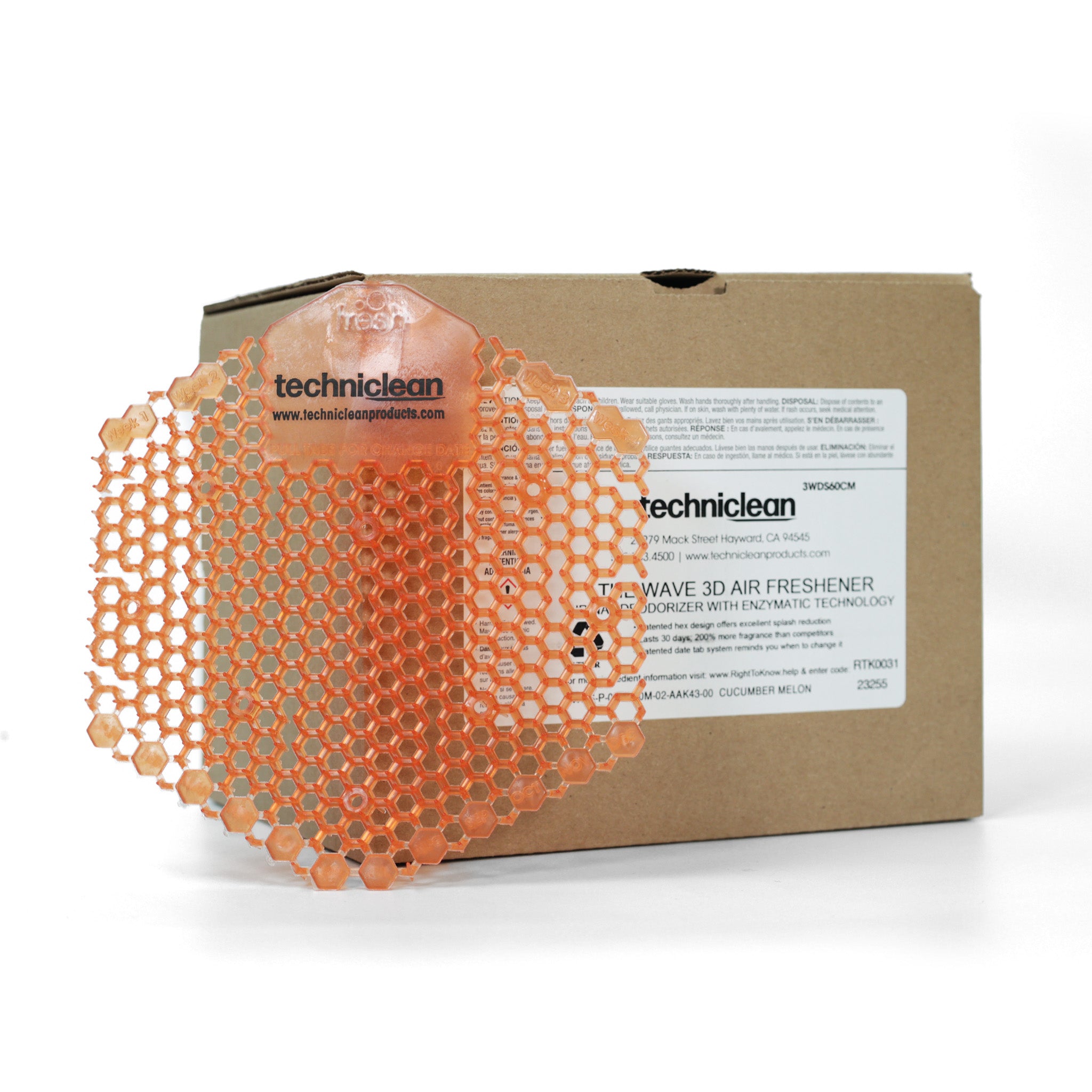 Wave 3D Urinal Deodorizer Blocks - Mango Scent, 10-Pack | Long-Lasting Toilet Odor Eliminator for Restrooms, Bathrooms & Public Washrooms