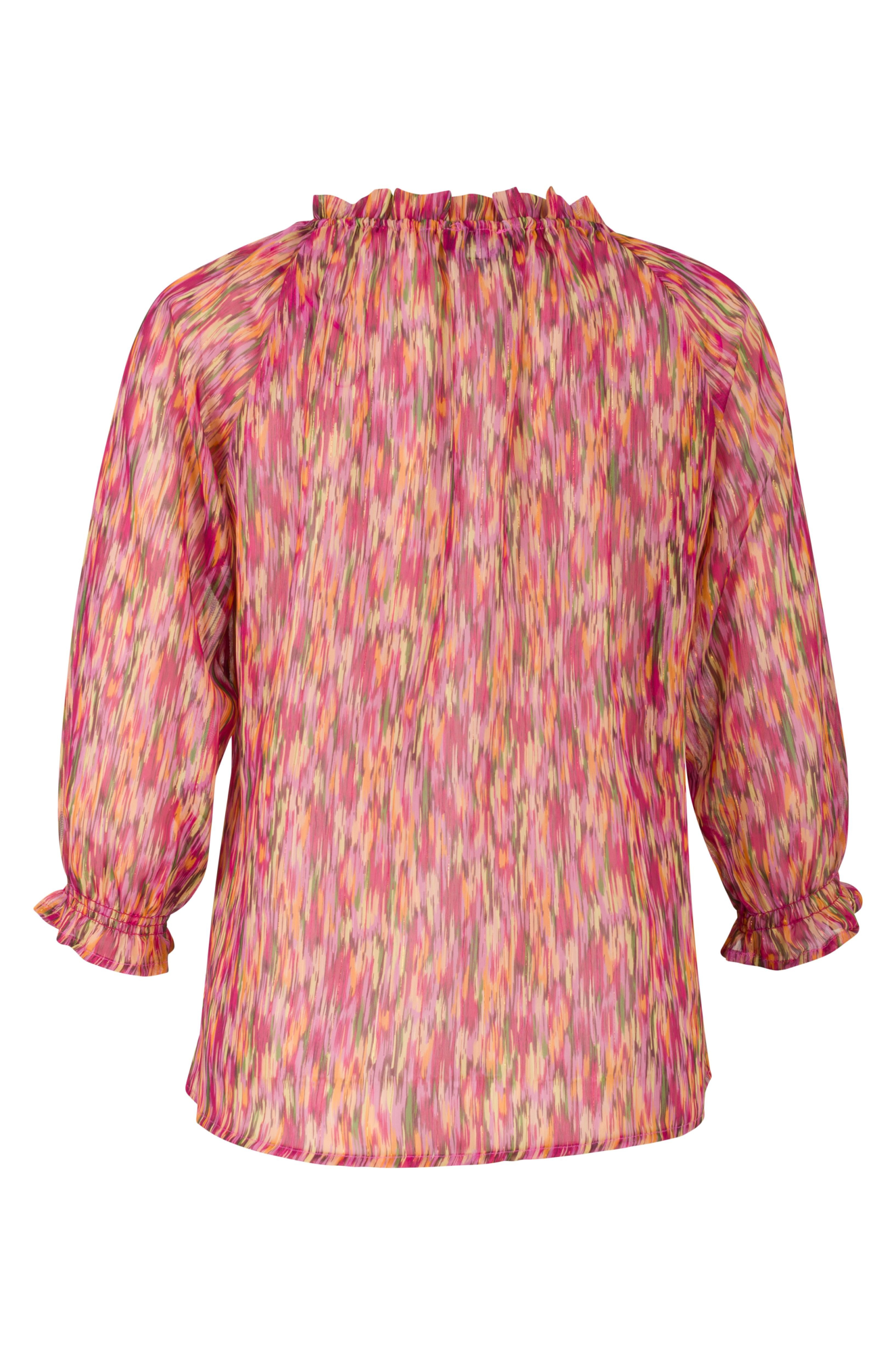 Printed Chiffon Blouse - Cerise Olive Abstract Pattern Women's Fashion Top 8552A1 | Perfect for Casual Outings, Office Wear & Summer Dresses