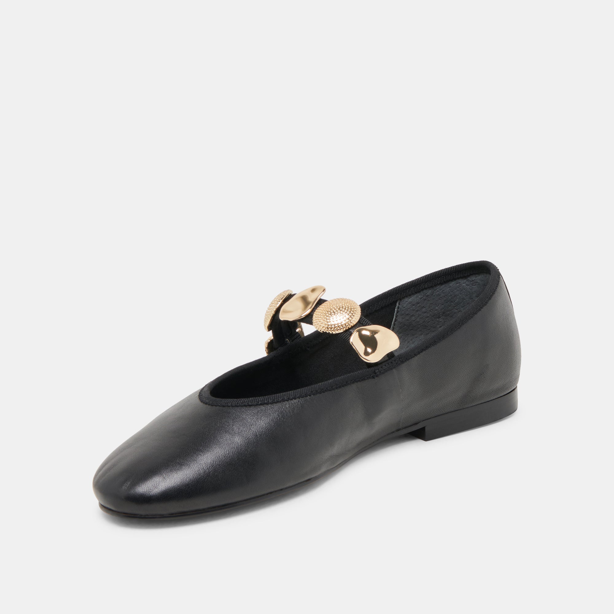 RELAN Women's Ballet Flats - Black Leather Comfortable Slip-On Shoes for Work, Travel & Casual Wear