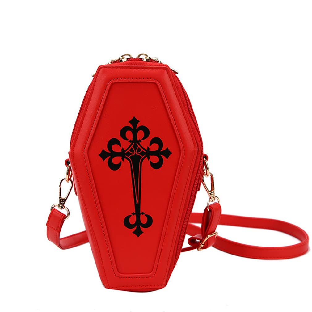 Gothic Coffin Shoulder Bag for Women - Elegant Halloween Crossbody Purse, Gothic Fashion Accessory for Parties, Cosplay & Everyday Use
