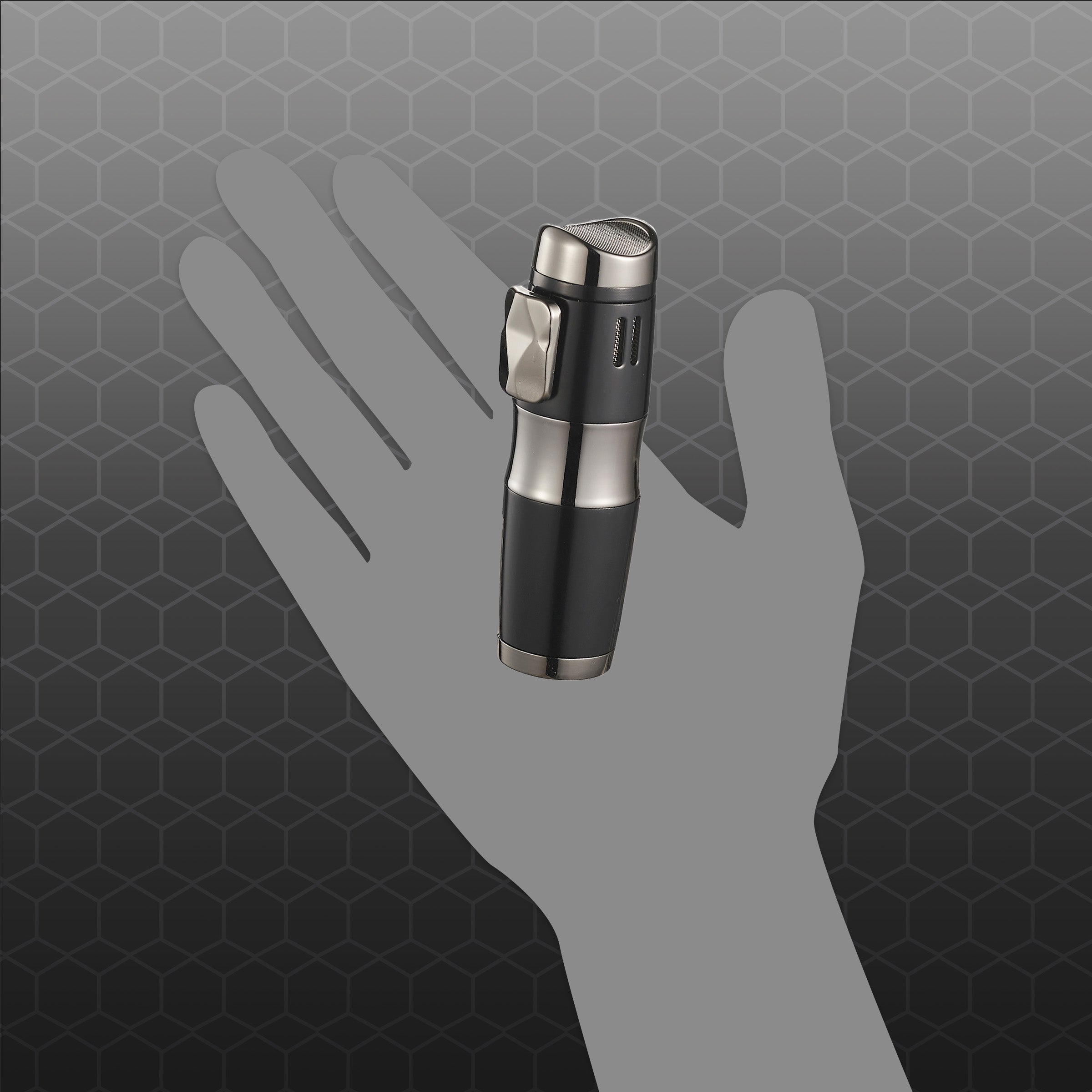 Visol Epicron Triple Jet Flame Butane Lighter - Windproof Refillable Cigar Torch for Cigars, Cigarettes & Outdoor Use