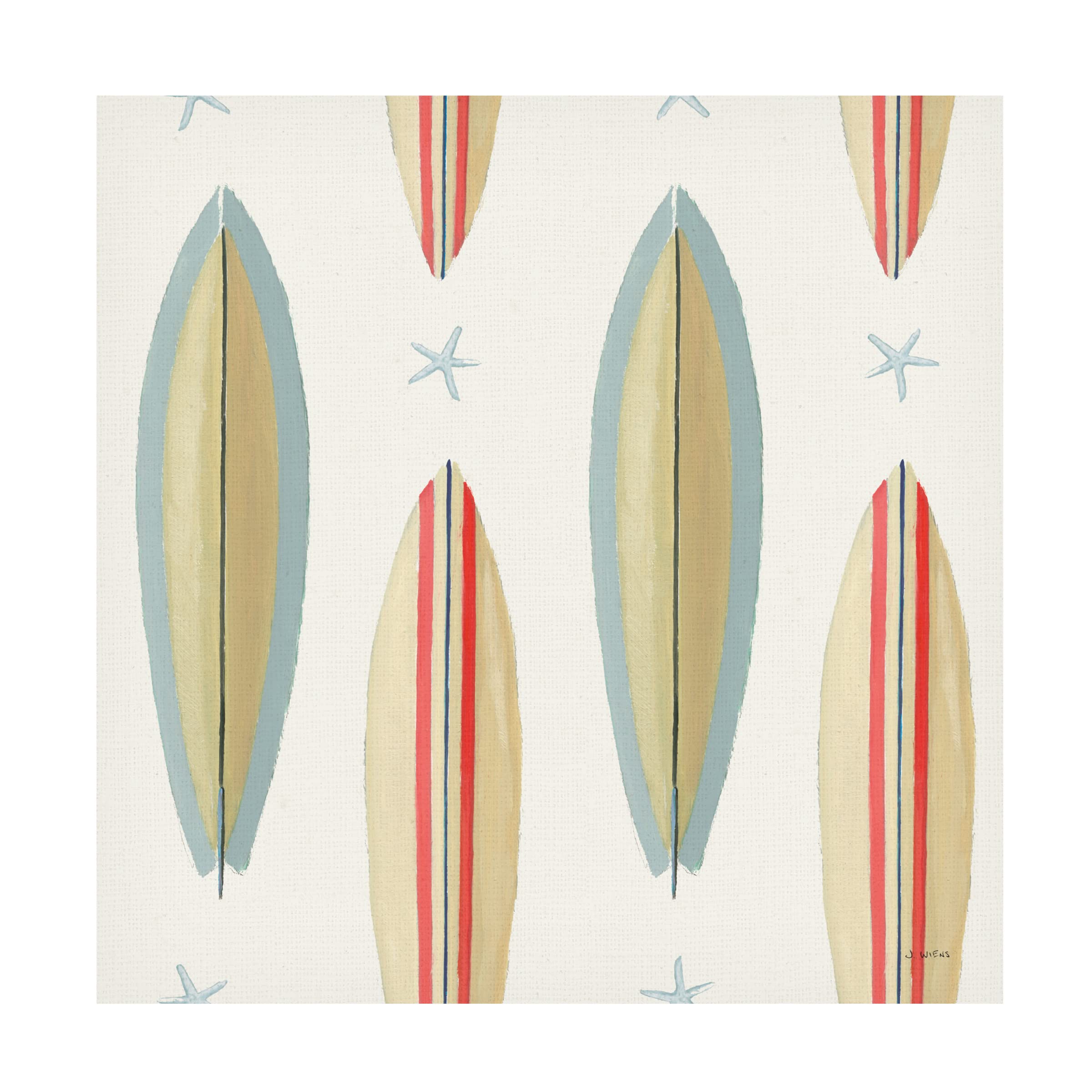 James Wiens 'Beach Time Pattern IV' Canvas Wall Art - Coastal Decor for Living Room, Bedroom & Office - Handmade Canvas Painting for Beach House & Nautical Theme Interiors