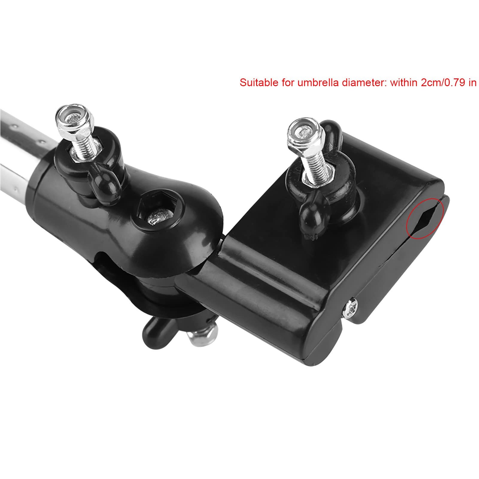 360° Adjustable Stainless Steel Umbrella Mount Holder for Wheelchair, Bicycle & Rollator - Black Stretch Umbrella Stand for Outdoor Activities, Rain Protection & Sun Shade