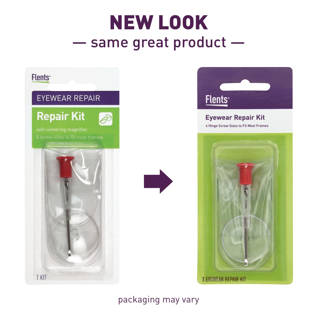 Flents Universal Eyeglass Repair Kit - Includes Small Screwdriver, Eyeglass Screws, Magnifying Glass & Storage Pouch - Fix Reading Glasses & Sunglasses at Home or On-The-Go | Perfect for Travel, Office & Emergency Eyewear Repairs