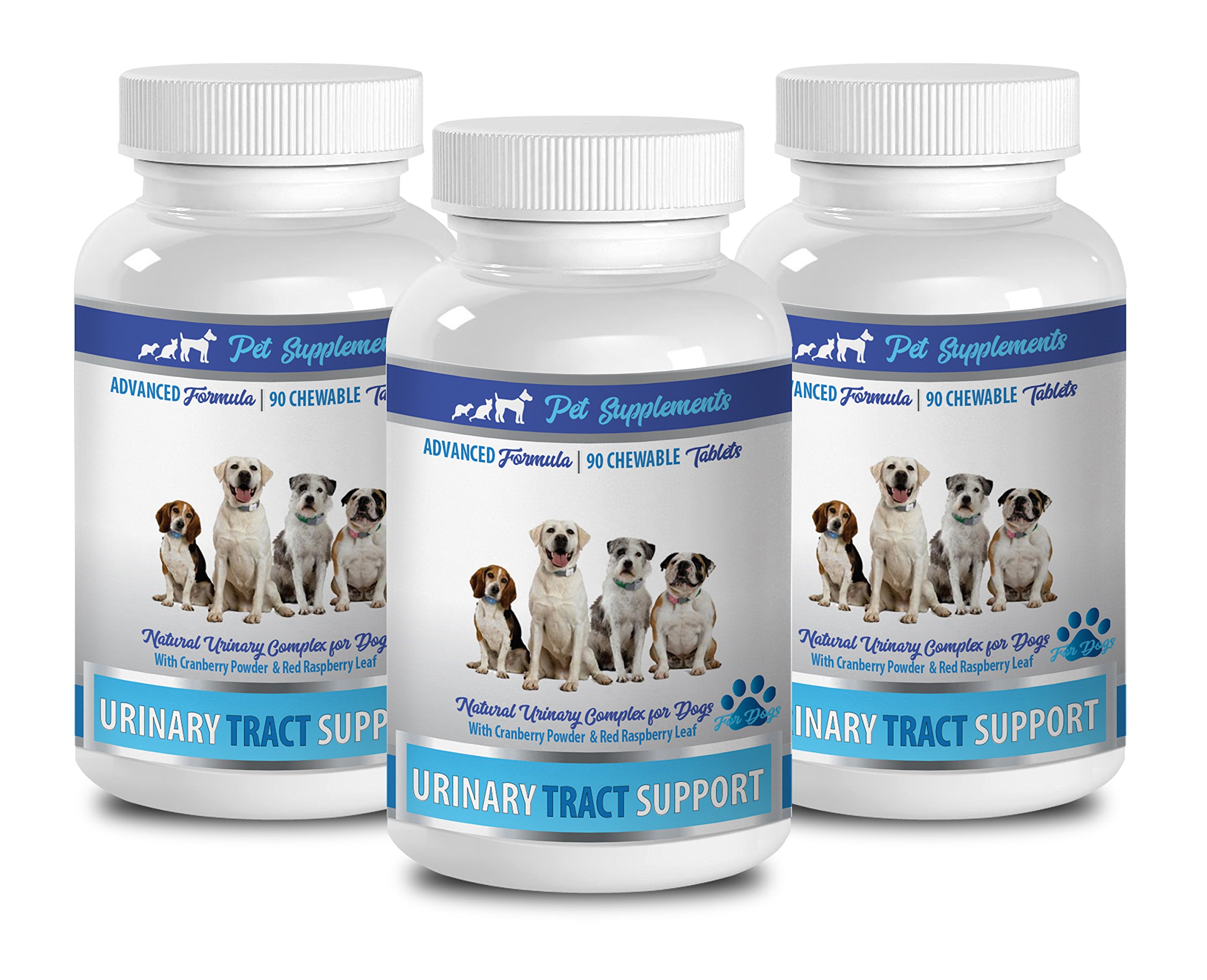 Premium Dog Urinary Tract Support Chews - Natural Urinary Health Supplement for Dogs - 3 Bottles (270 Treats) - Supports Bladder Function & UTI Prevention - Ideal for Senior Dogs & Pets with Urinary Issues