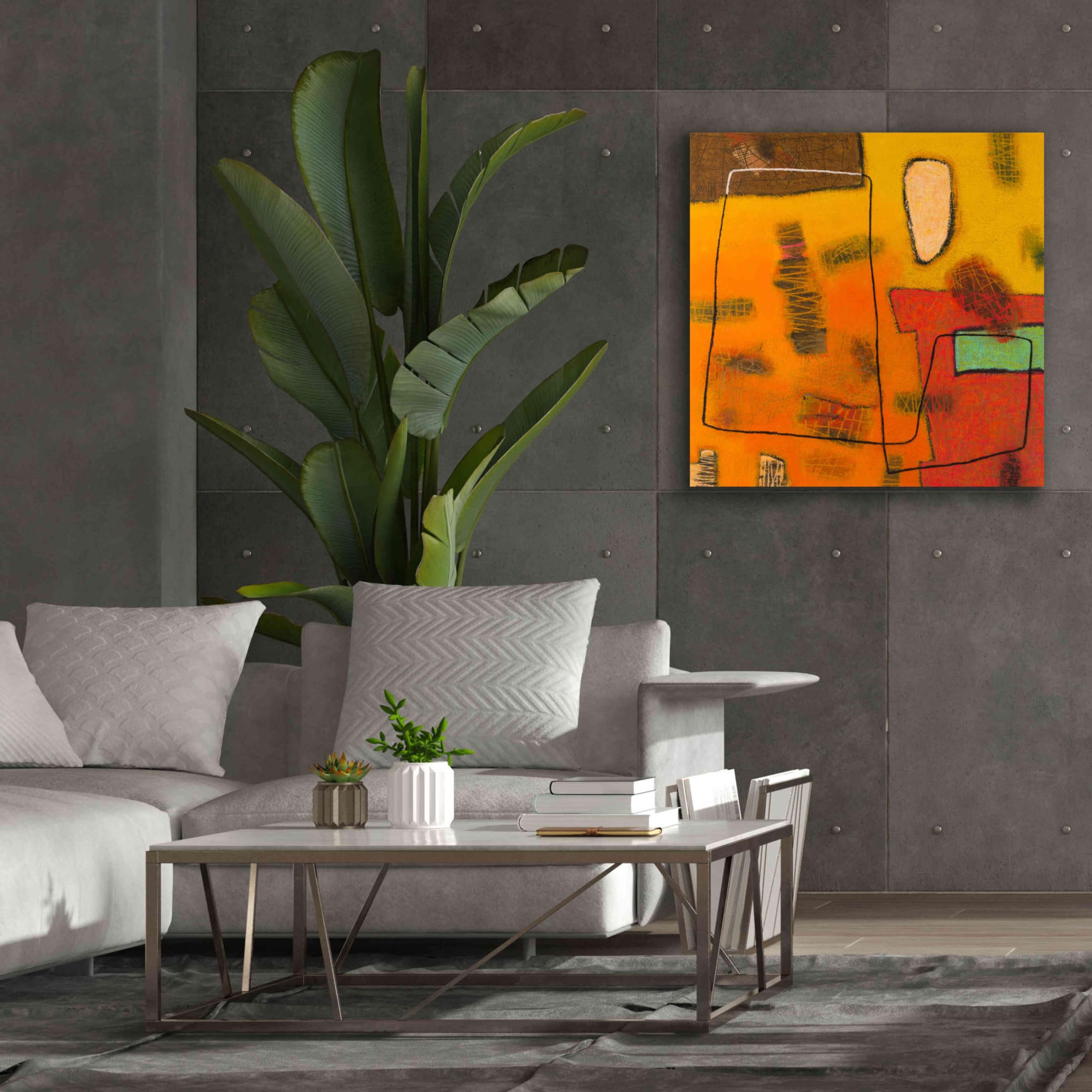 Epic Graffiti 'Conversations in the Abstract 31' by Downs - 37x37 Inch Giclee Canvas Wall Art Print - Modern Abstract Graffiti Painting for Living Room, Bedroom & Office Decor