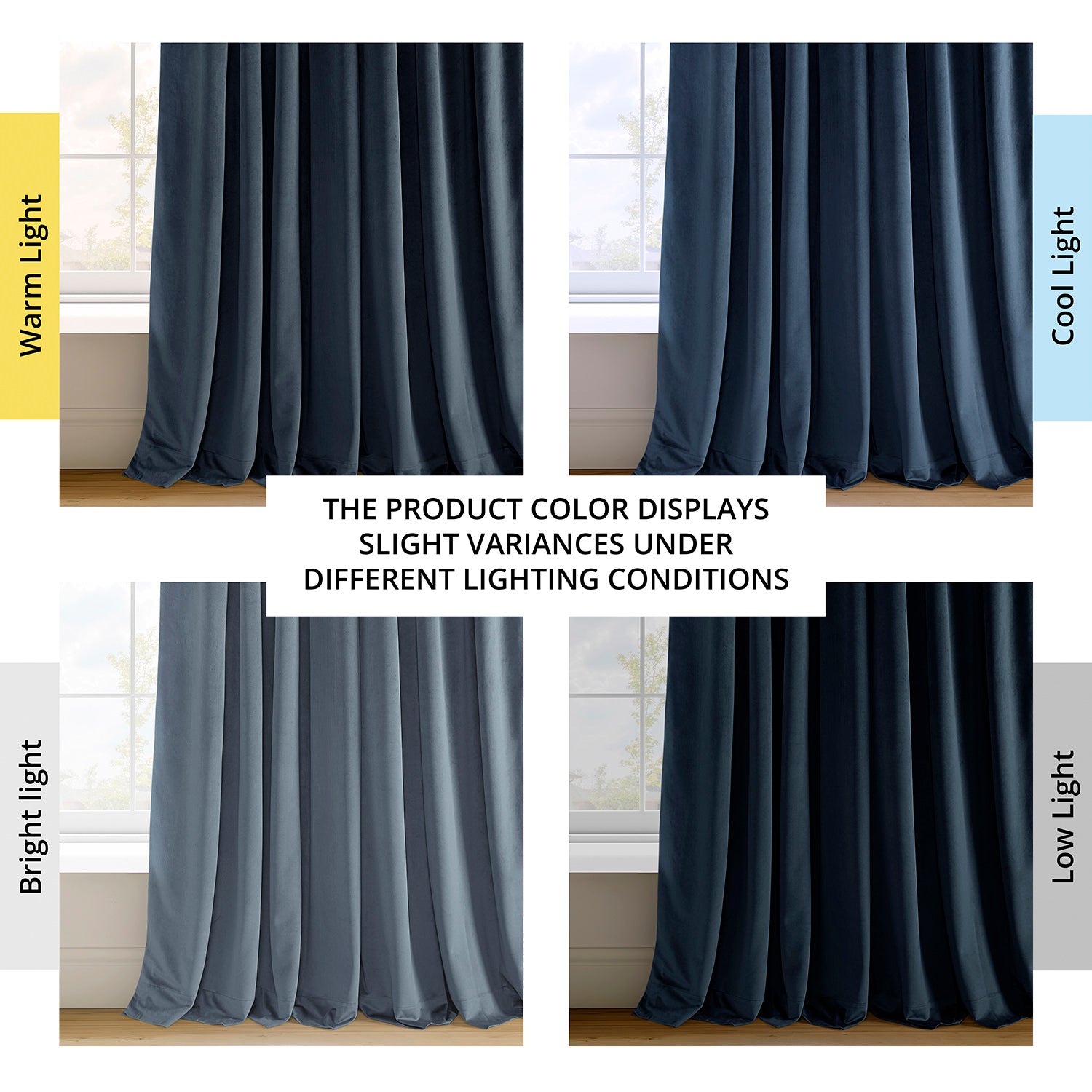 Midnight Blue Extra Wide Blackout Curtains for Bedroom - Premium Velvet Thermal Insulated Drapes for Better Sleep & Light Blocking - Perfect for Nursery, Living Room & Home Theater
