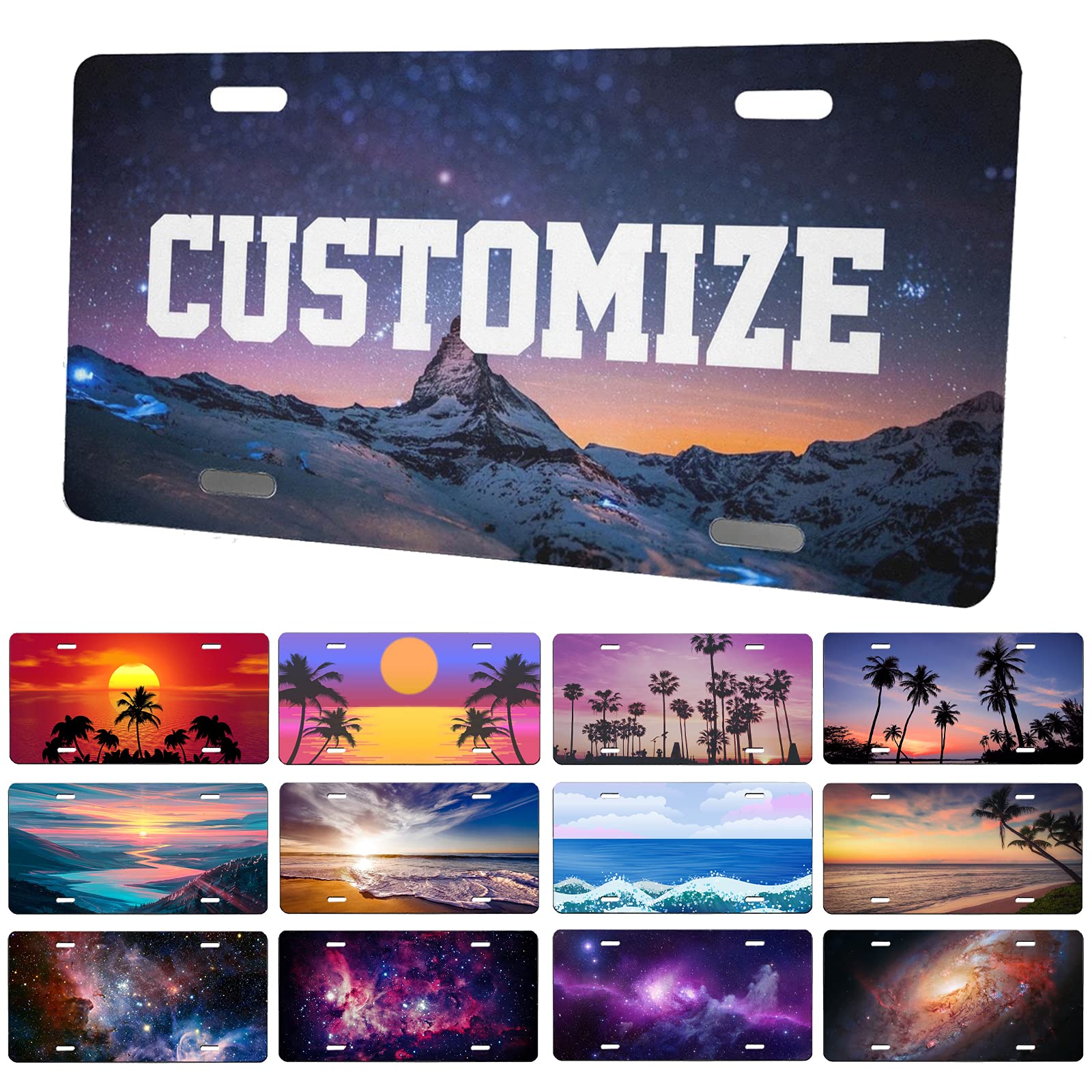Custom Personalized License Plate Cover with Your Photo, Text & Logo - 6x12 Inch Aluminum Car Tag for Front & Rear Bumpers - Perfect for Gifts, Car Enthusiasts & Vehicle Branding