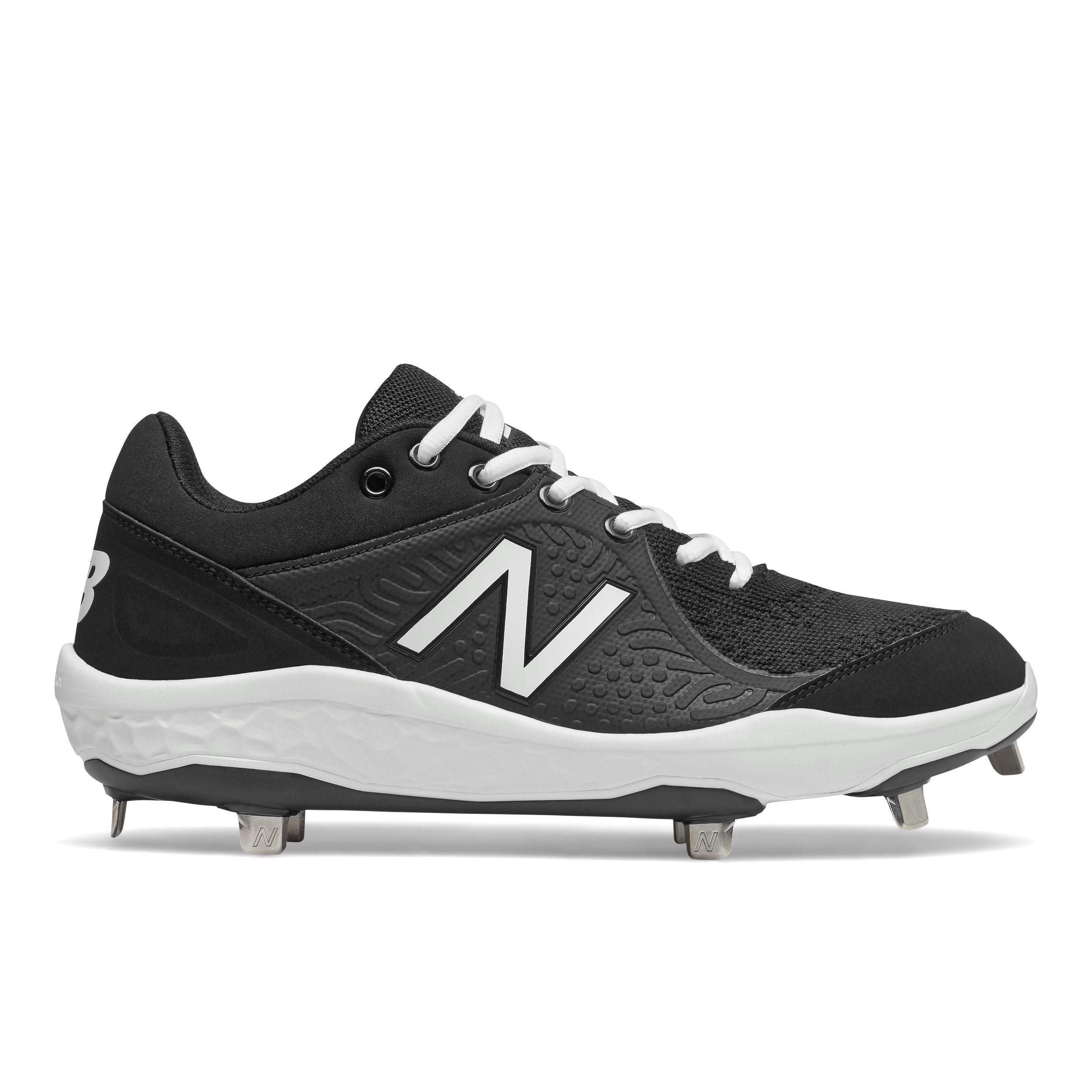 New Balance Fresh Foam 3000v5 Men's Baseball Cleats - Black/White Low Metal Spikes for Enhanced Traction & Comfort | Perfect for Baseball, Softball & Turf Training