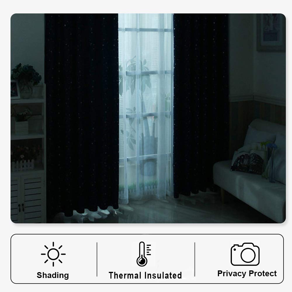 RYB HOME Blackout Curtains for Bedroom & Living Room - Thermal Insulated, Noise Reducing, Energy Efficient Window Drapes - Perfect for Home Decor, Privacy & Light Control