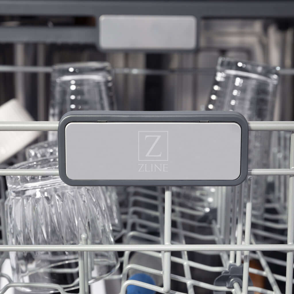 ZLINE Autograph Edition 24-inch Monument Series Dishwasher - 3rd Rack, Top Touch Control, Tall Tub Design with Satin Stainless Steel Panel & Champagne Bronze Handle, Ultra Quiet 45dBa (DWMTZ SN 24 CB) - Perfect for Modern Kitchens, Open Concept Homes, and Luxury Apartment Living