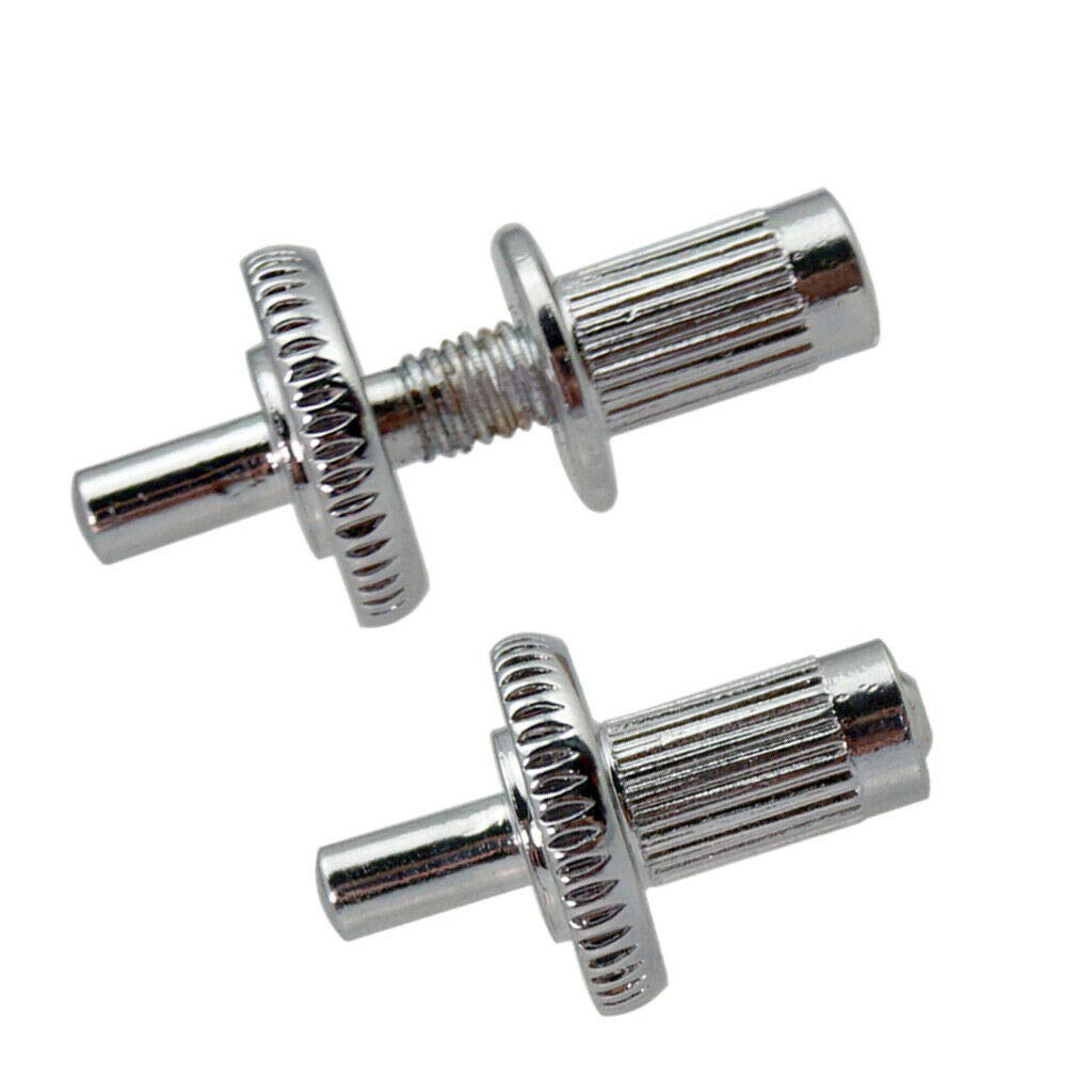 2-Piece Silver Guitar Bridge Studs & Locking Posts for Les Paul Electric Guitar - Premium Replacement Parts for Enhanced Tuning Stability & Sustain