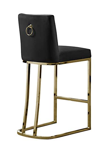 Premium Counter Height Bar Stools - Set of 4 Black Metal Frame Kitchen Island Chairs with Padded Seats for Dining Room, Breakfast Nook & Home Bar Decor