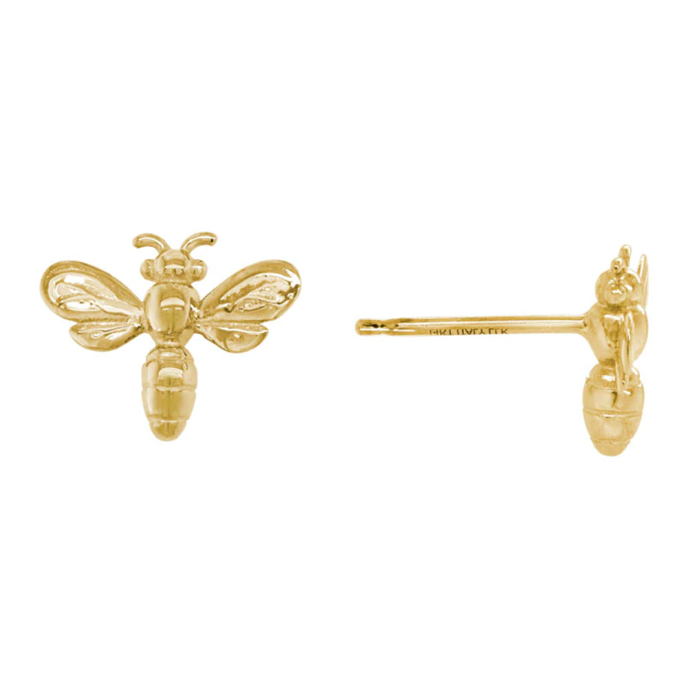 14K Gold Bee Stud Earrings - Dainty Honey Bee Jewelry for Women - Perfect for Everyday Wear, Gifts & Special Occasions
