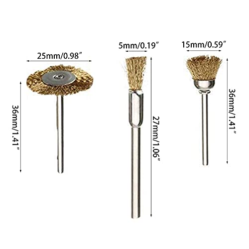 45-Piece Brass Wire Wheel Brush Set for Rotary Tools - Polishing, Cleaning & Rust Removal - Perfect for Metal, Wood & Automotive Surfaces - DIY, Jewelry Making & Home Improvement Projects