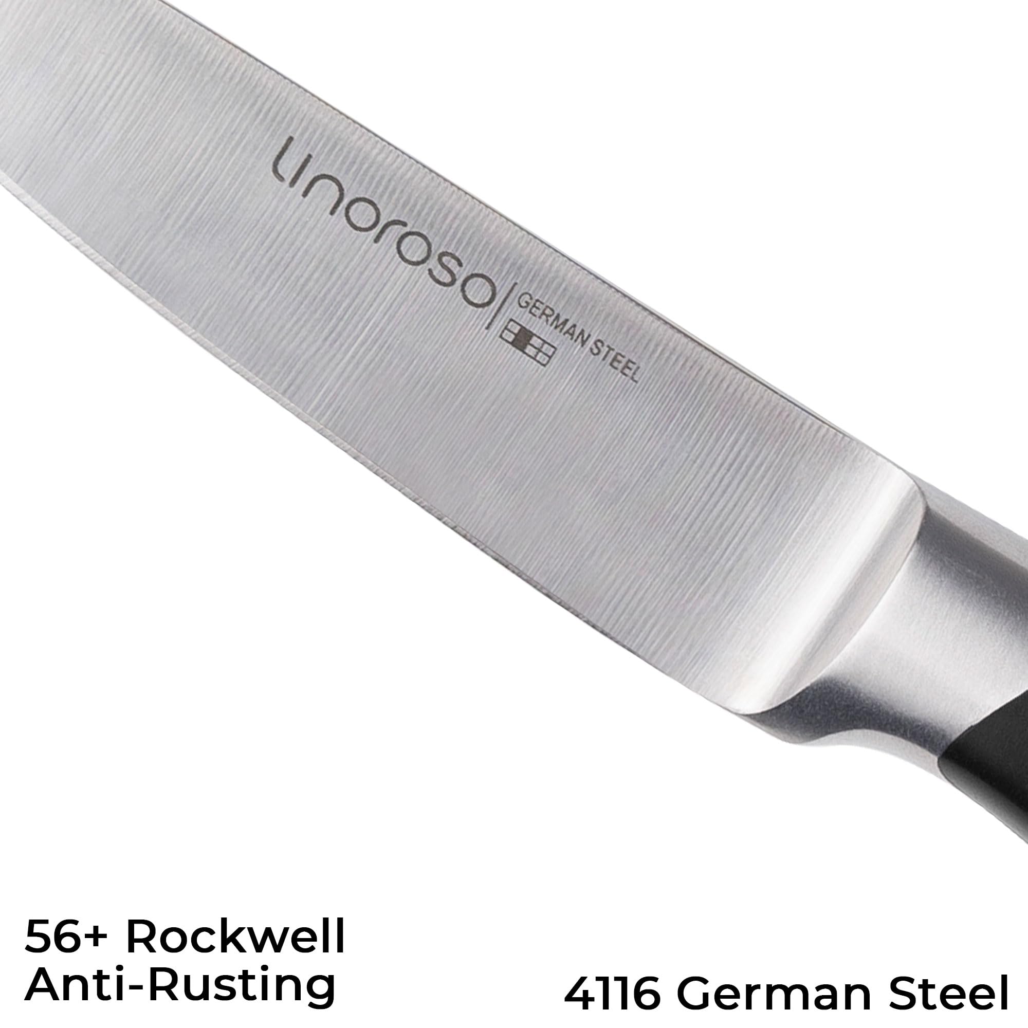 Linoroso 3.5 Inch Paring Knife - Sharp German Stainless Steel Fruit & Vegetable Knife with Ergonomic Handle & Gift Box - Perfect for Peeling, Slicing & Kitchen Prep