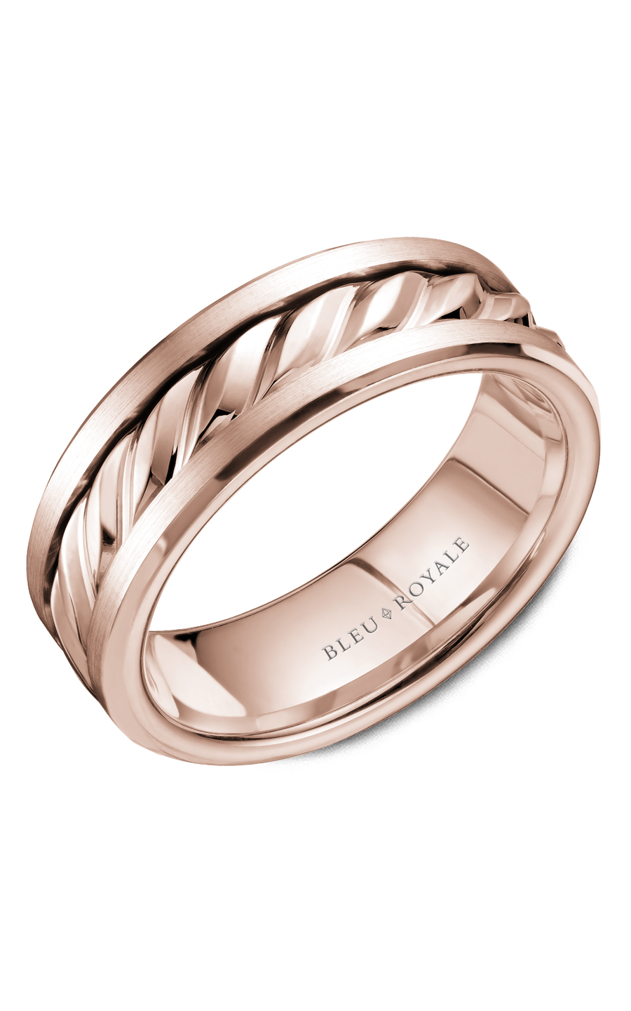 Bleu Royale Men's Wedding Band RYL 060R75 - 14K Gold Plated Tungsten Ring for Grooms & Brides - Perfect for Weddings, Anniversaries & Special Occasions