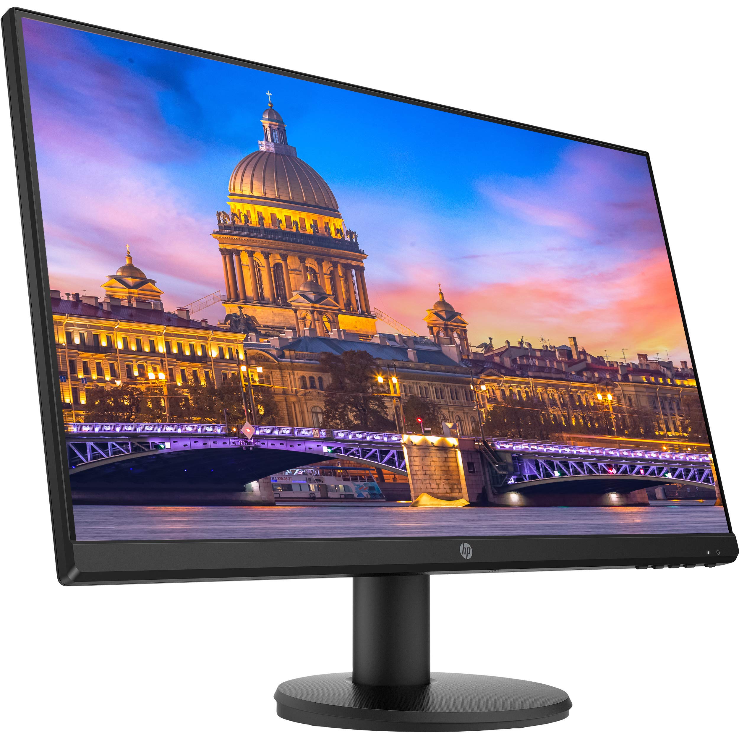 HP P24v G4 24-Inch IPS LED FHD 1080p Backlit Computer Monitor 2-Pack Bundle with Adjustable VESA Monitor Stand - Dual Screen Setup for Home Office, Gaming & Productivity Workstations