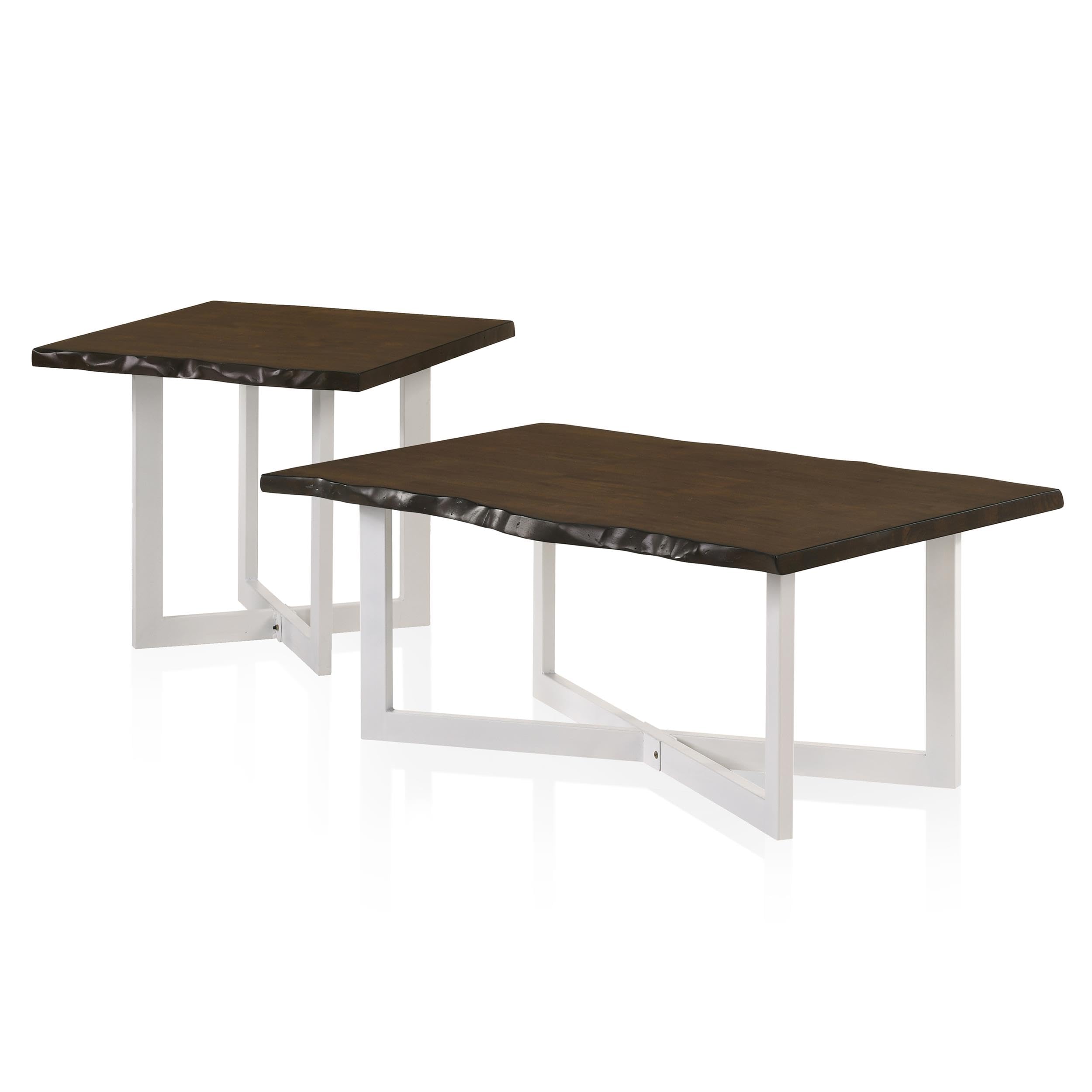 Baletto Wood 2-Piece Coffee Table Set in Oak & White - Modern Living Room Furniture for Small Spaces | Perfect for Apartments, Condos & Cozy Homes