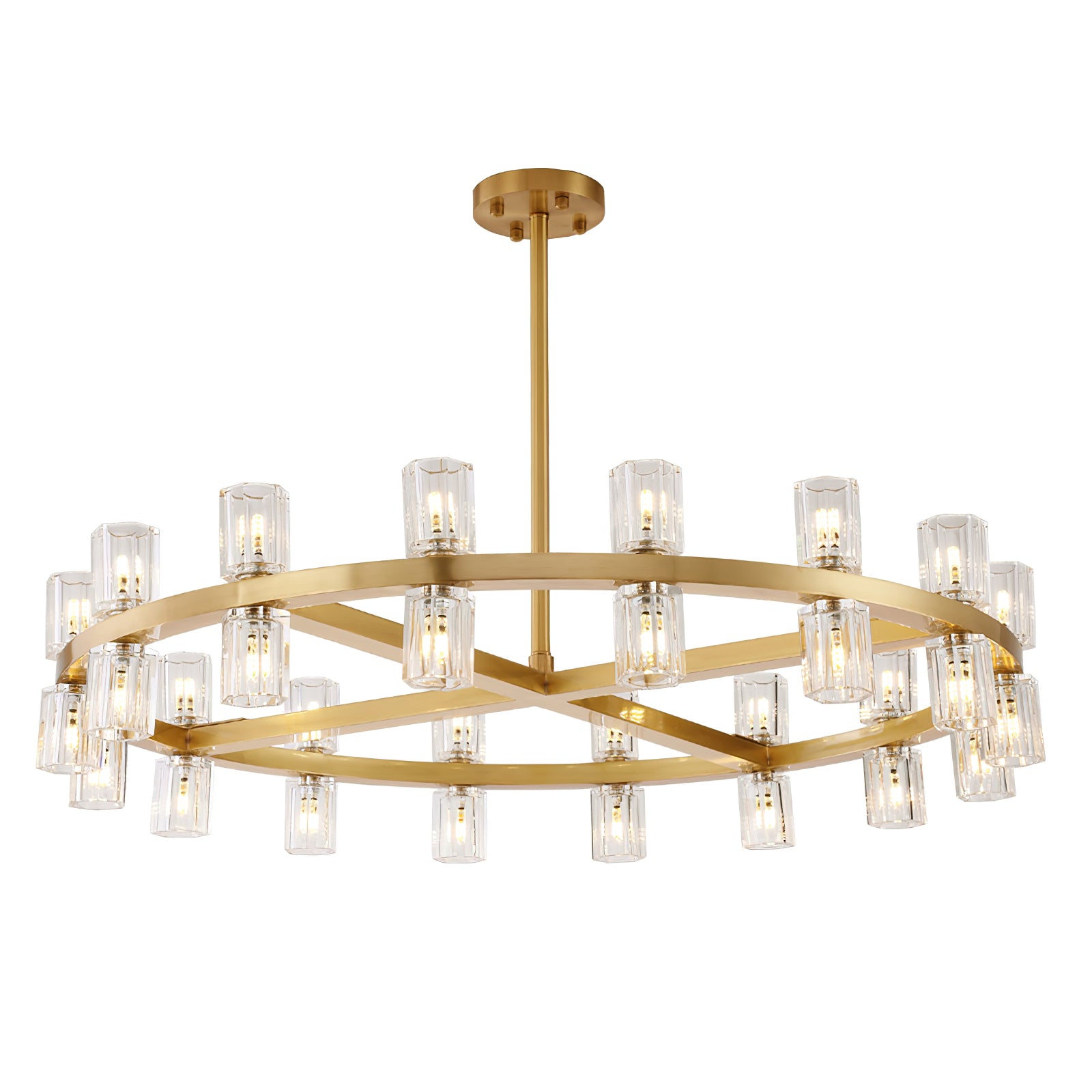 Akolia Elegant Crystal Chandelier - Modern Luxury Ceiling Light Fixture for Dining Room, Living Room, Bedroom & Entryway - Sparkling Home Decor Lighting Solution