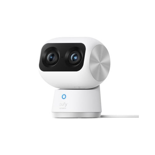 S350 Dual Lens 4K PTZ Zoom Indoor Security Camera - 360° Coverage, Night Vision, Motion Tracking for Home & Office Surveillance