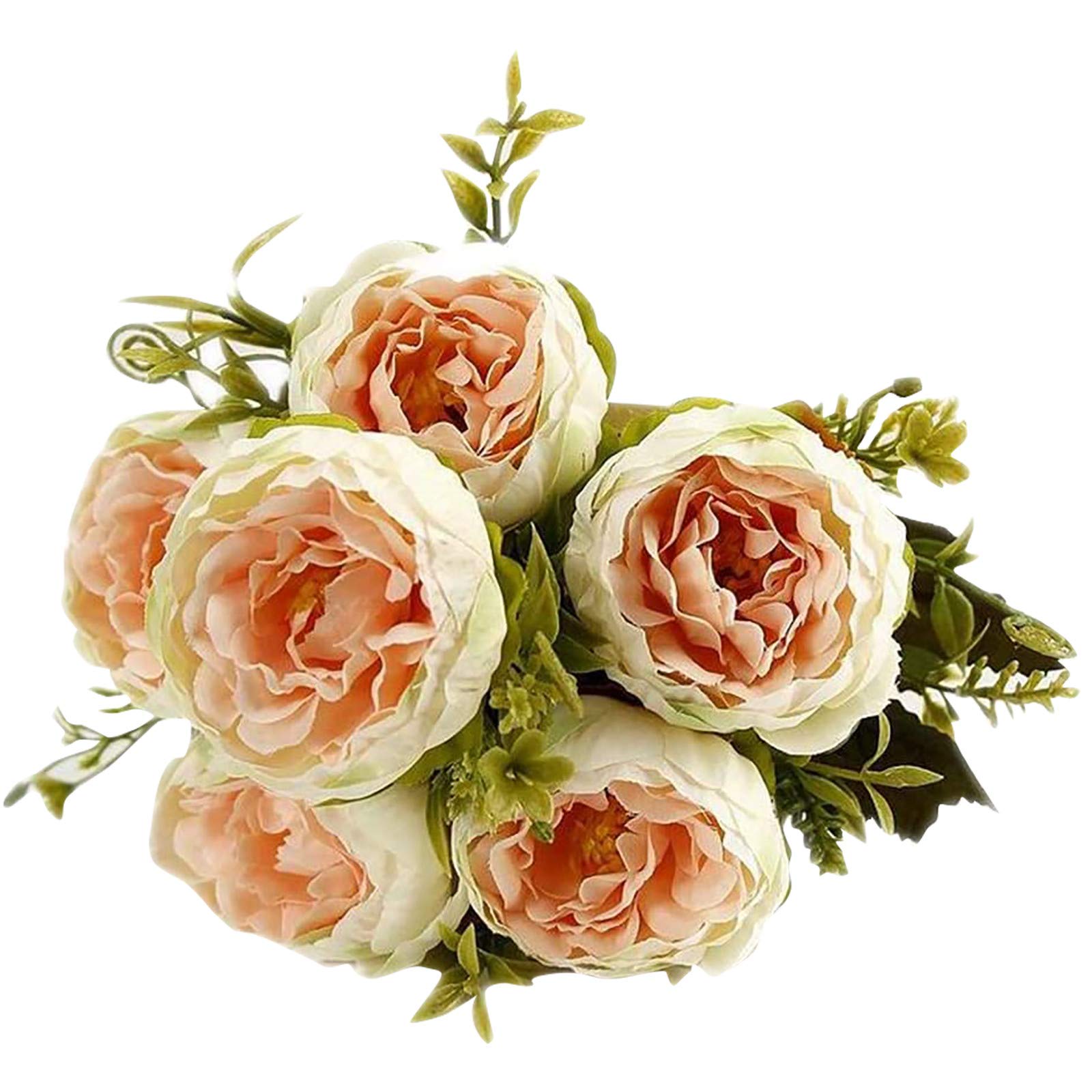 6 Heads Realistic Artificial Peony Flowers - Fake Silk Peony Bouquet for Wedding Centerpieces, Home Decor, Office & Outdoor Decoration - UV Resistant Faux Plants for Table, Shelf & Garden Arrangements