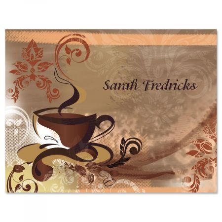 Custom Coffee Themed Note Cards - 12 Pack Blank Greeting Cards with Envelopes (4.25