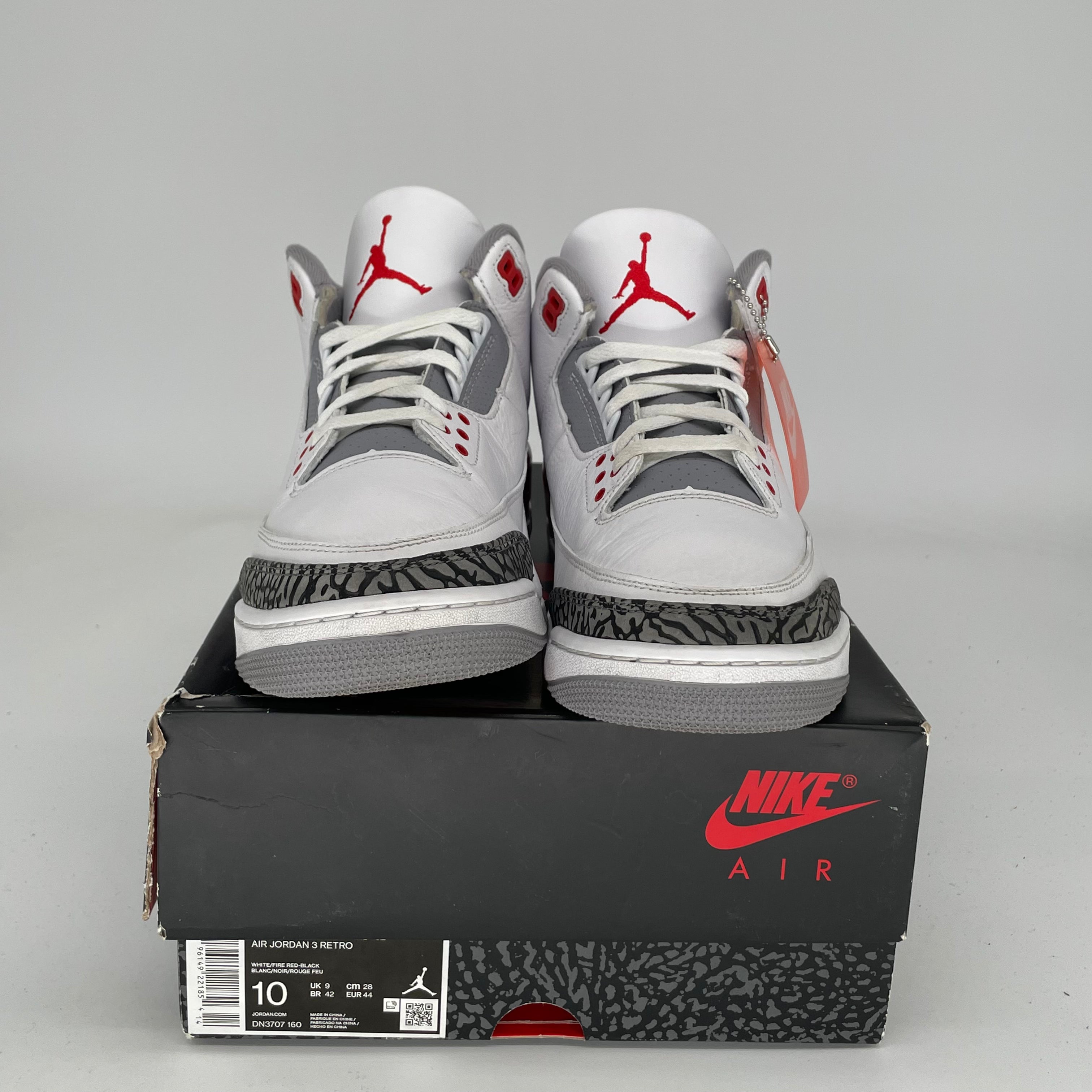 AIR JORDAN 3 Retro Fire Red Men's Basketball Shoes Size 10 - DN3707-160 | Authentic Sneakers for Streetwear & Basketball Games