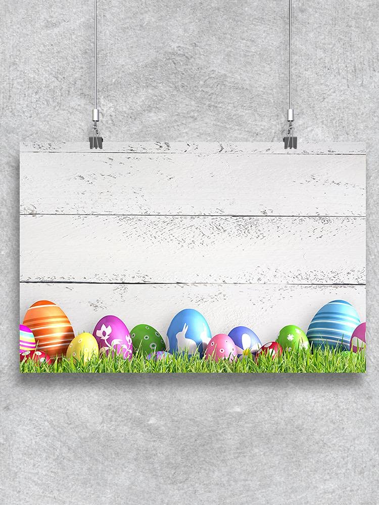 Vibrant Painted Easter Eggs Poster - Colorful Spring Home Decor for Wall Art, Easter Party, and Holiday Festivities