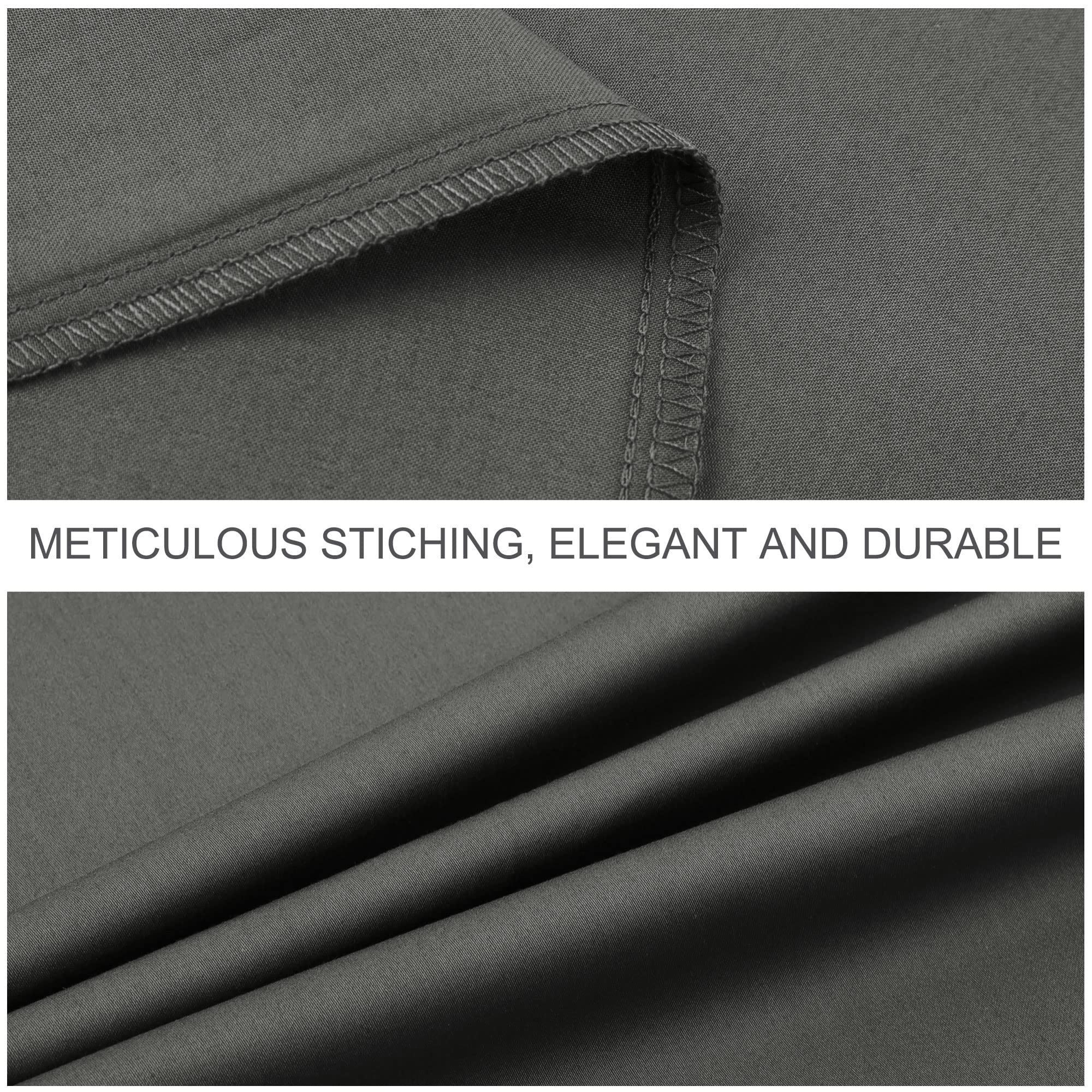 PiccoCasa 400-Thread-Count Cotton Body Pillow Case - 20x60 Inches Dark Gray with Zipper Closure | Ultra Soft & Breathable Cover for Pregnancy, Nursing, Lounging & Sleep Support