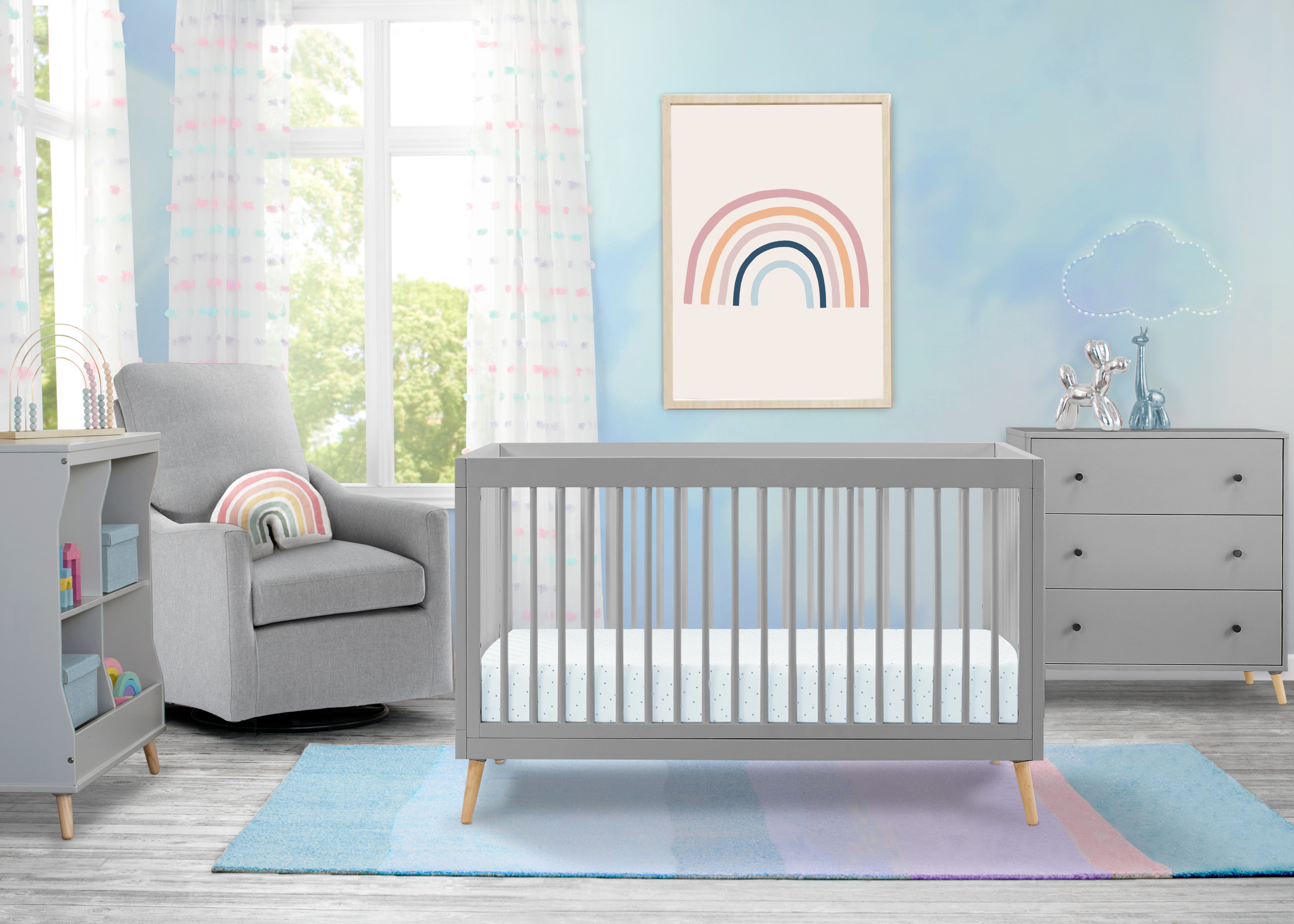 Jordan 4-in-1 Convertible Baby Crib - White Nursery Furniture for Newborn to Toddler | Bedroom, Daycare & Nursery Essentials