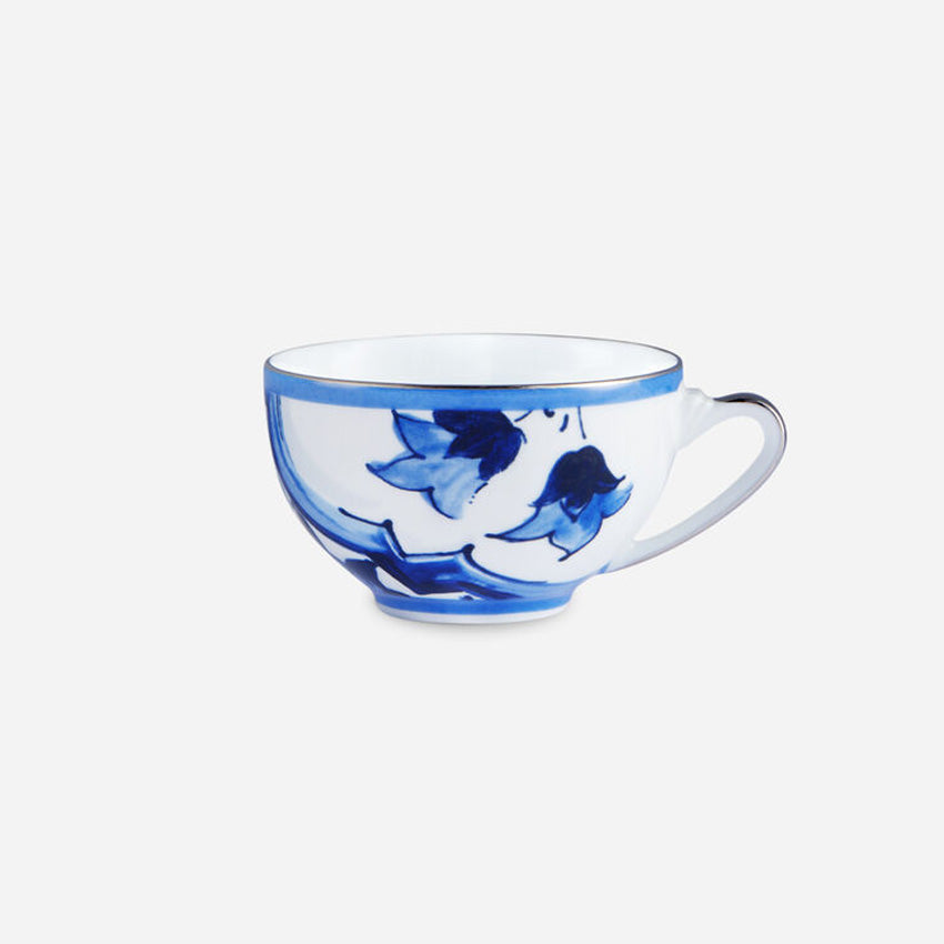 Dolce & Gabbana Casa Blue Mediterraneo Stella Tea Cup and Saucer Set - Elegant Porcelain Tea Set for Afternoon Tea, Bridal Shower & Luxury Home Decor