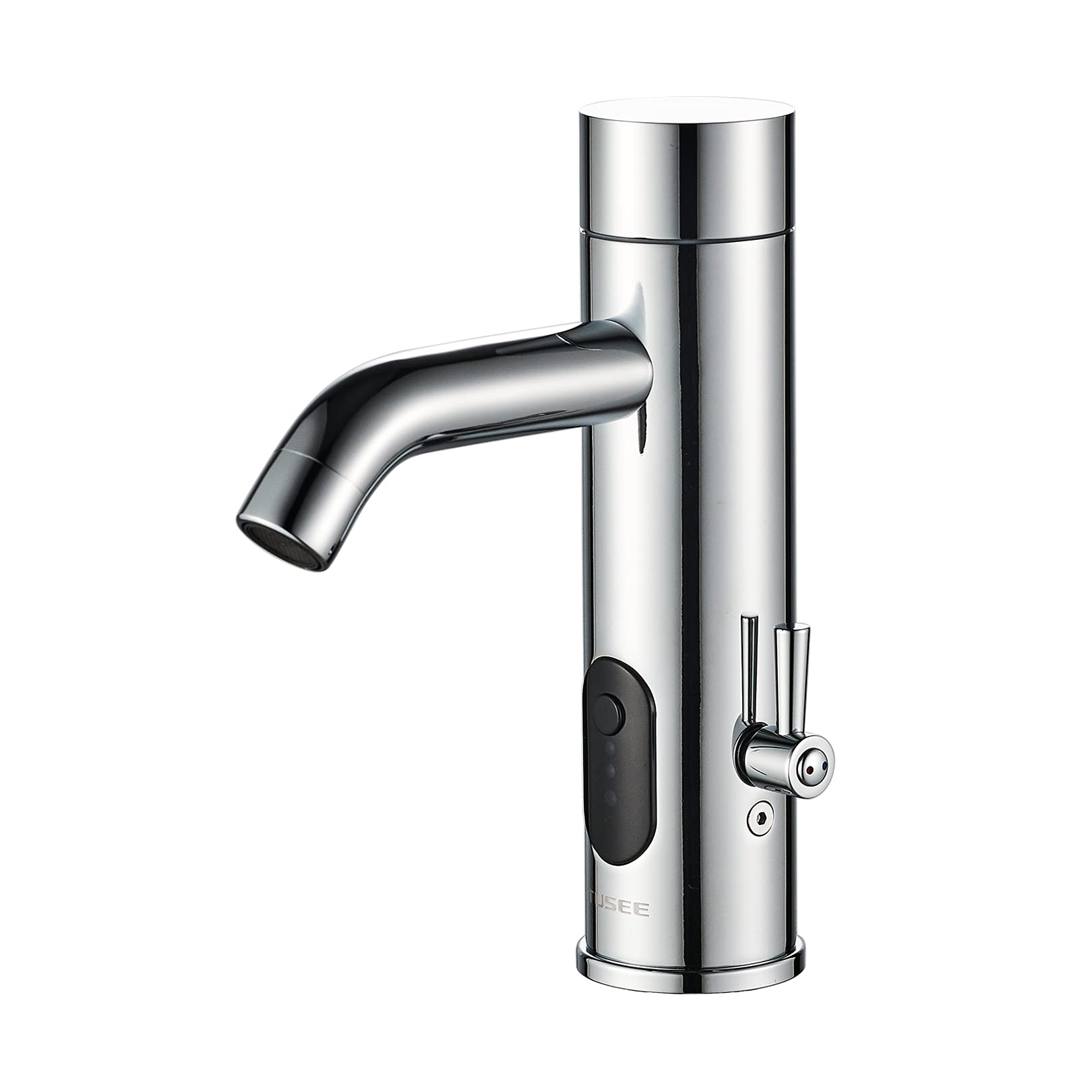 TUSEE Touchless Bathroom Faucet - Automatic & Manual Sensor Sink Faucet with Single Handle Temperature Control, Chrome Finish for Home & Commercial Use (TS-5303C-S) - Perfect for Modern Bathrooms, Restaurants & Public Washrooms