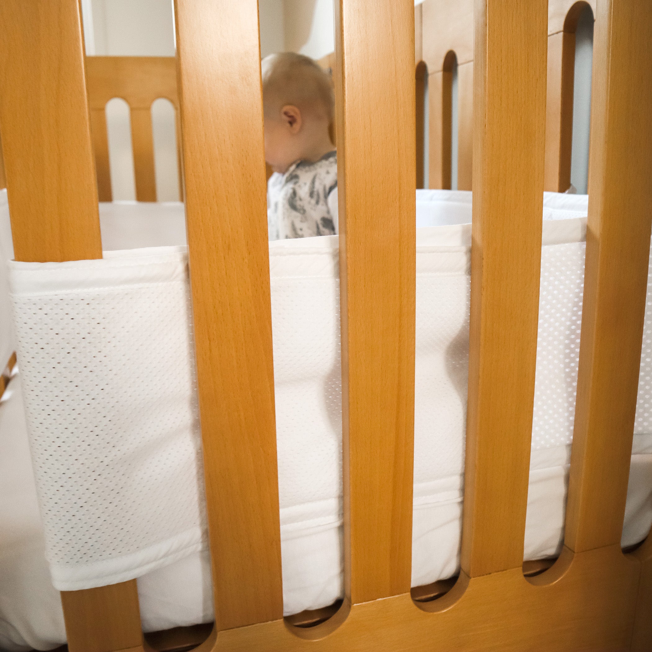 Breathe Easy® White Cot Liner - Soft, Breathable Baby Crib Mattress Cover for Safe & Comfortable Sleep - Perfect for Nursery, Daycare & Travel