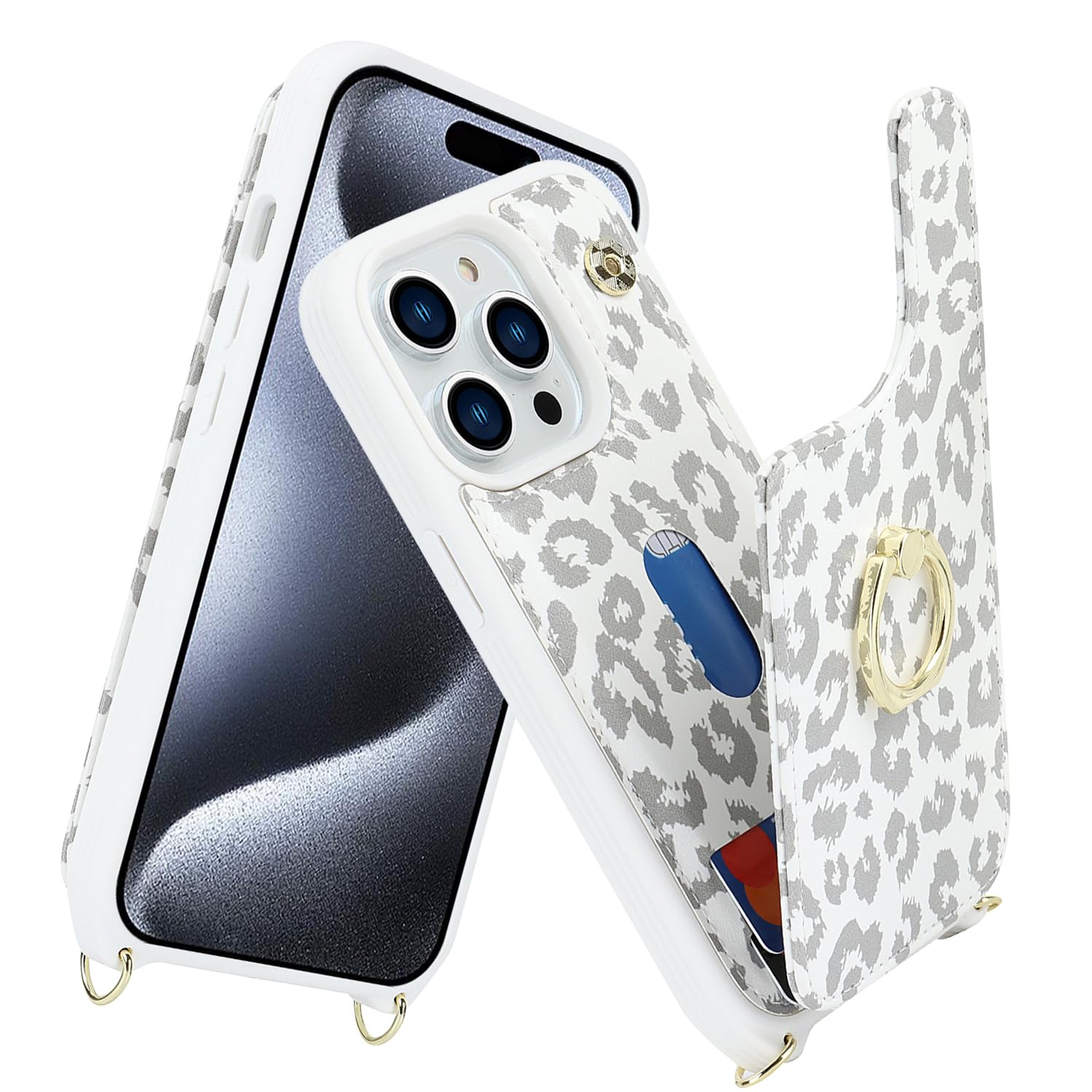 Premium iPhone 15 Pro Max Case with Card Holder & Wrist Strap - 6.7